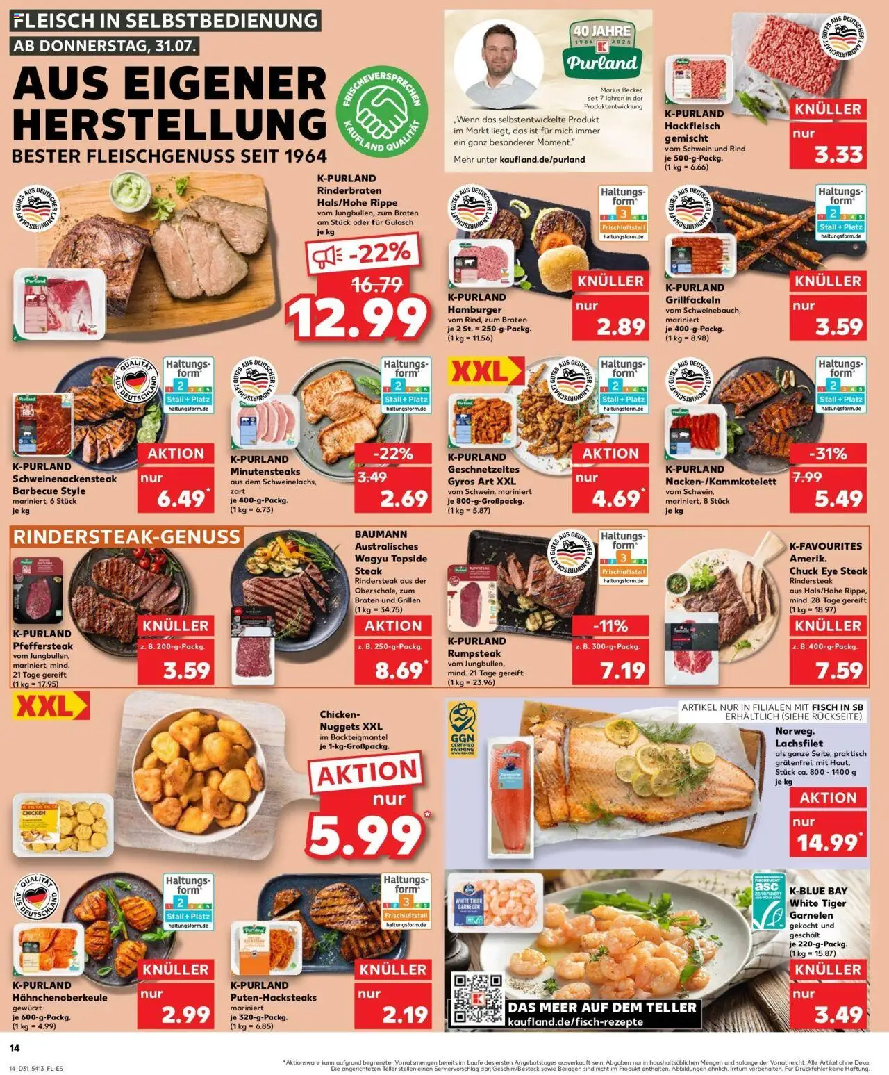 Kaufland prospekt Wülfrath	 - gültig ab dem 03.08.2025 | Seite: 25 | Produkte: Rumpsteak, Burger, Fisch, Gyros