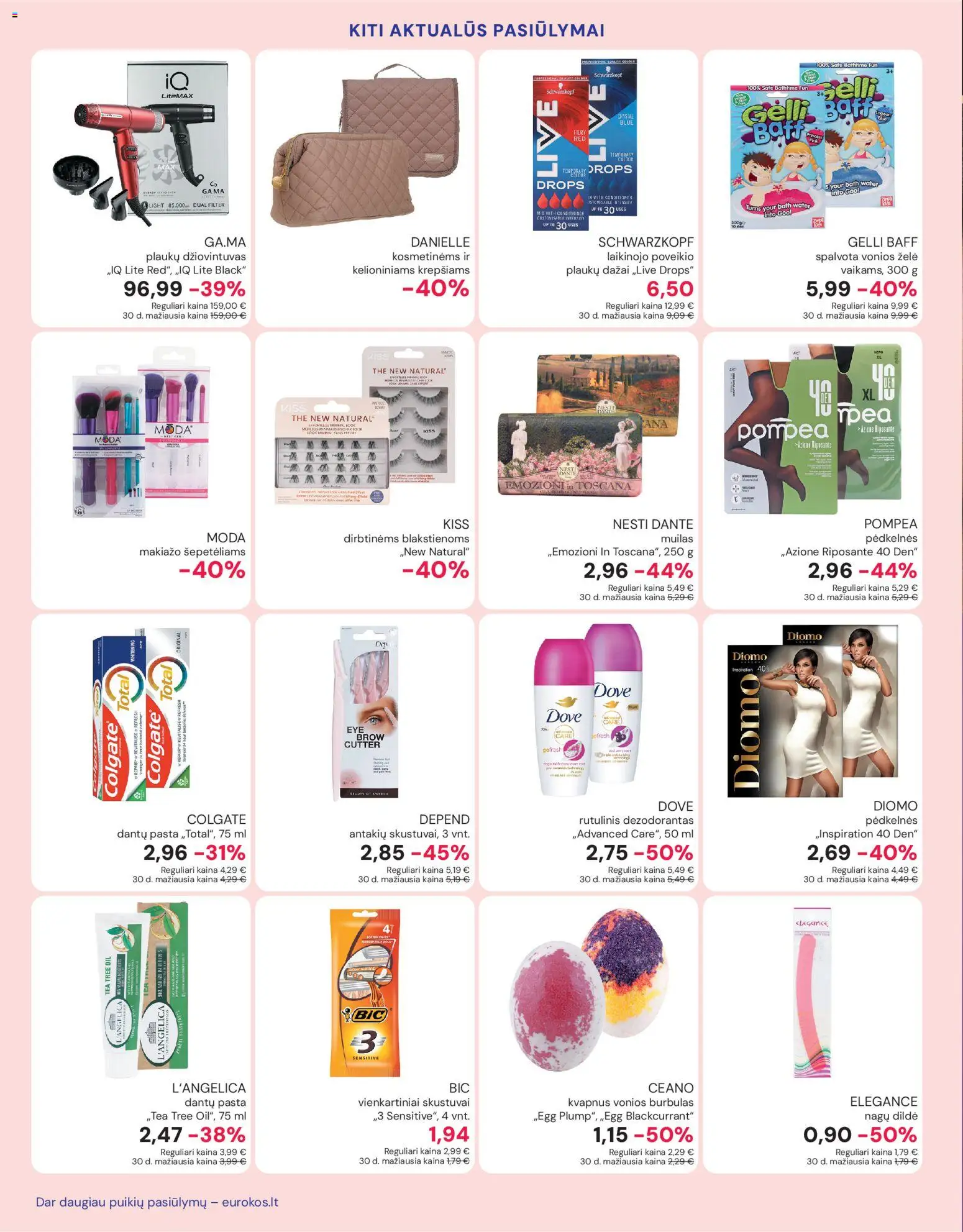 Eurokos akcijos nuo 26.02.2026 | Puslapis: 18 | Prekių: Vonios burbulas, Plaukų dažai, Muilas, Dezodorantas
