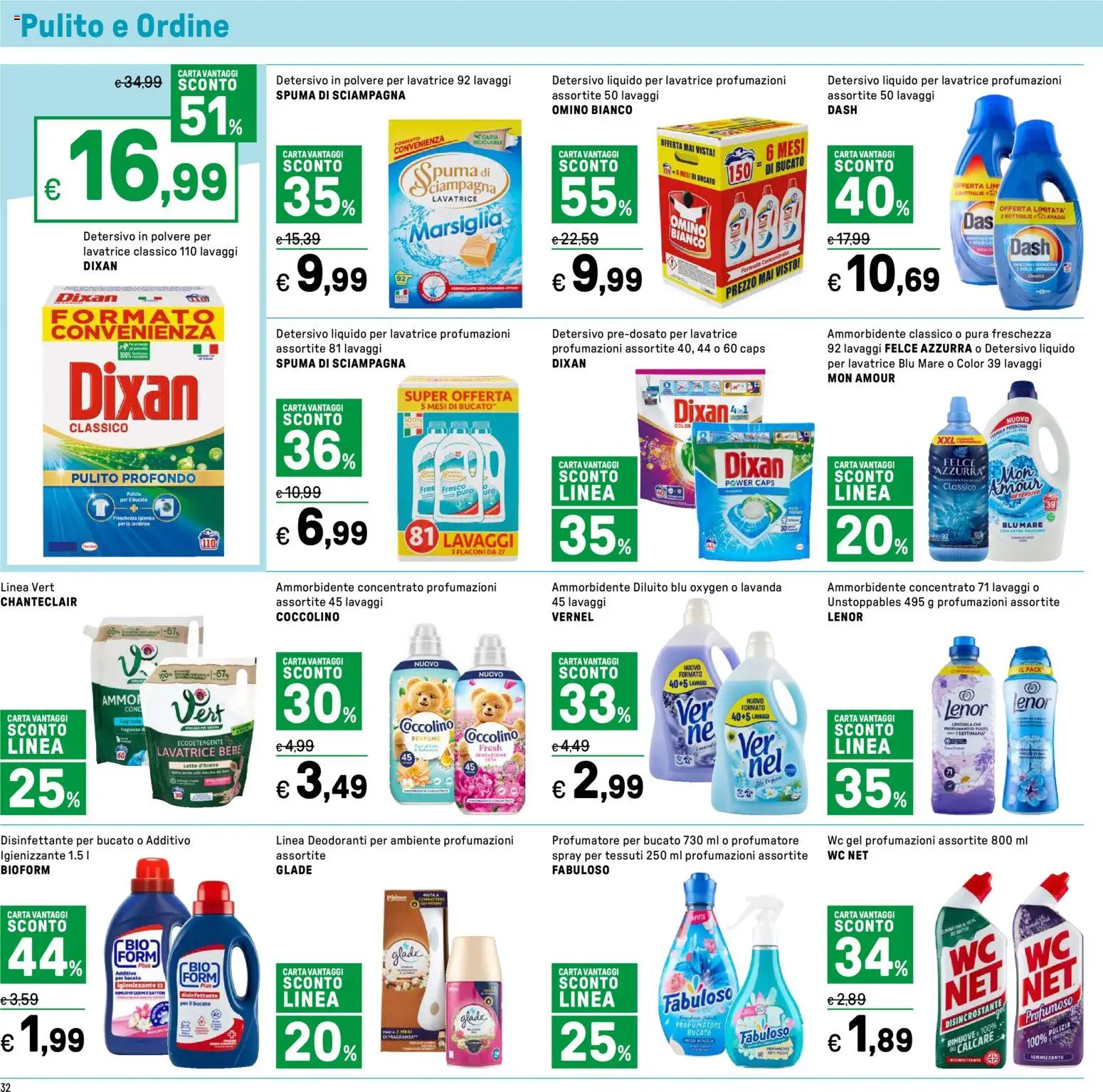 Volantino Iper del 31.12.2025 | Pagina: 32 | Prodotti: Detersivo in polvere, Ammorbidente, Latte, WC
