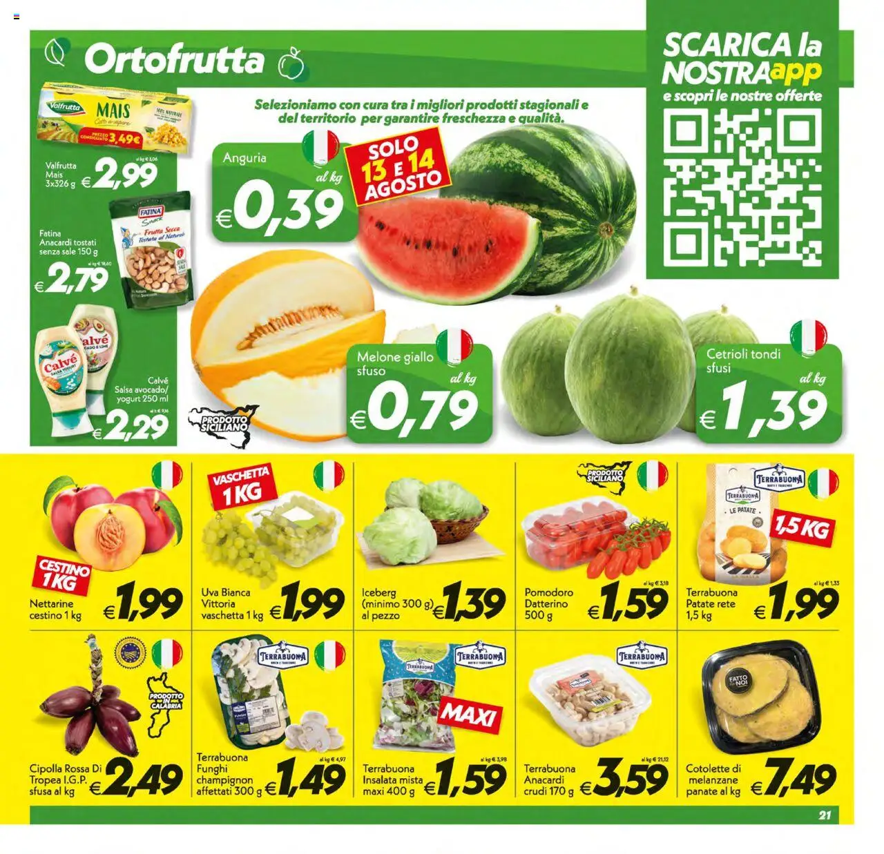 Volantino SuperConveniente del 12.08.2025 | Pagina: 21 | Prodotti: Salsa, Sale, Mais, Cestino