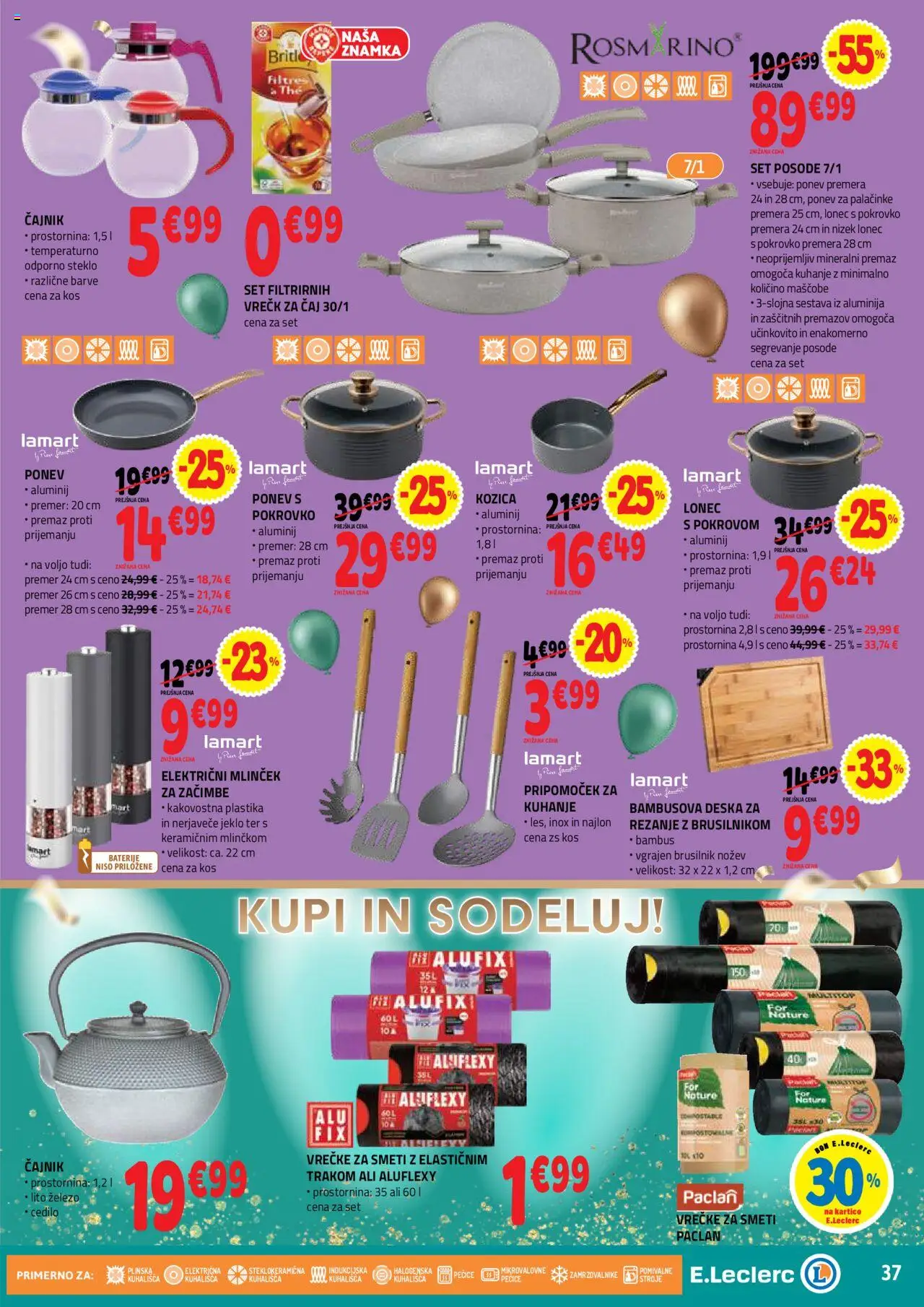 Novi E.leclerc katalog ponudbe – veljaven od 22.10.2025 | Stran: 37 | Izdelki: Baterije, Kos, Palačinke, Zacimbe