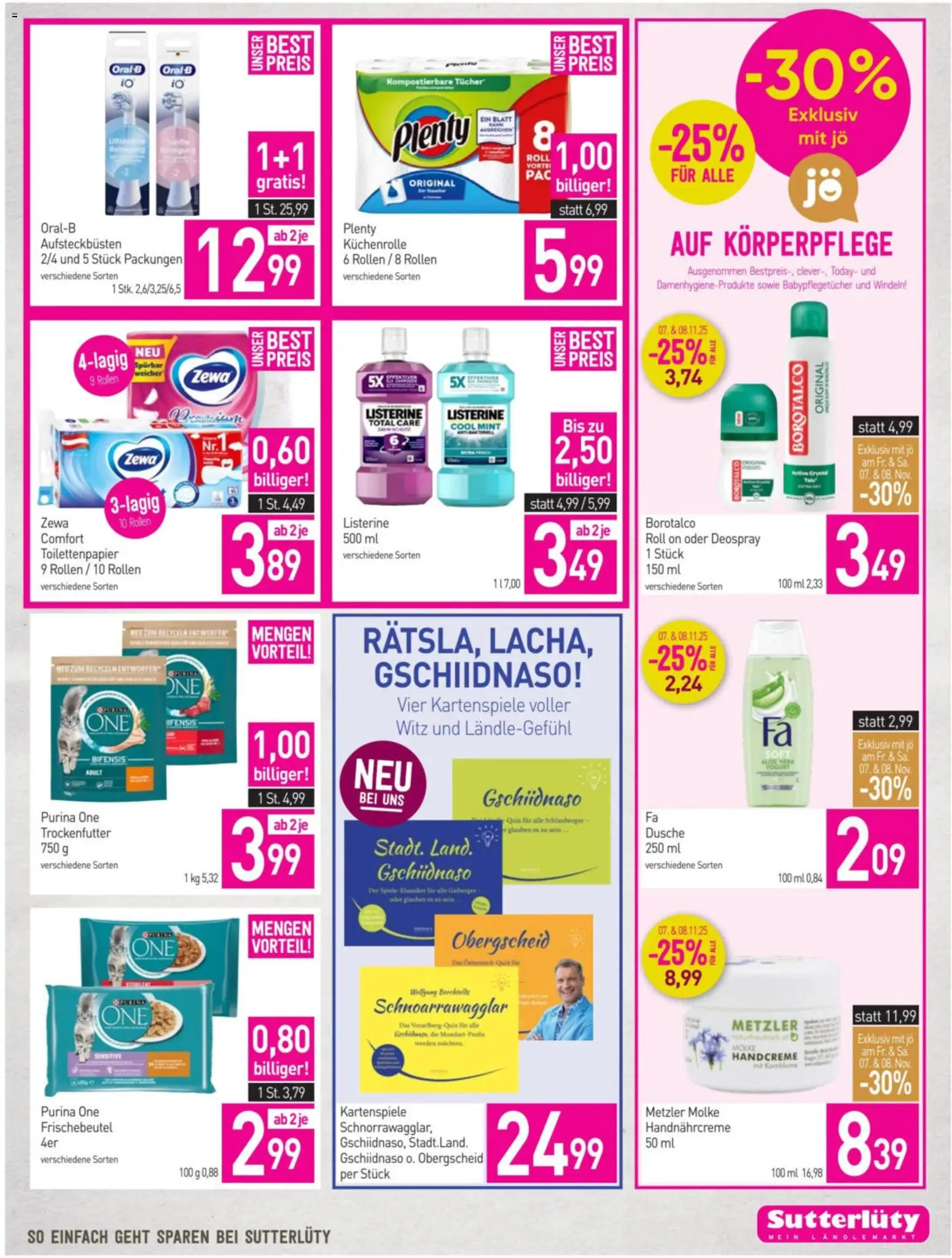 Sutterlüty Flugblatt gültig ab 05.11.2025 | Seite: 23 | Produkte: Dusche, Handcreme