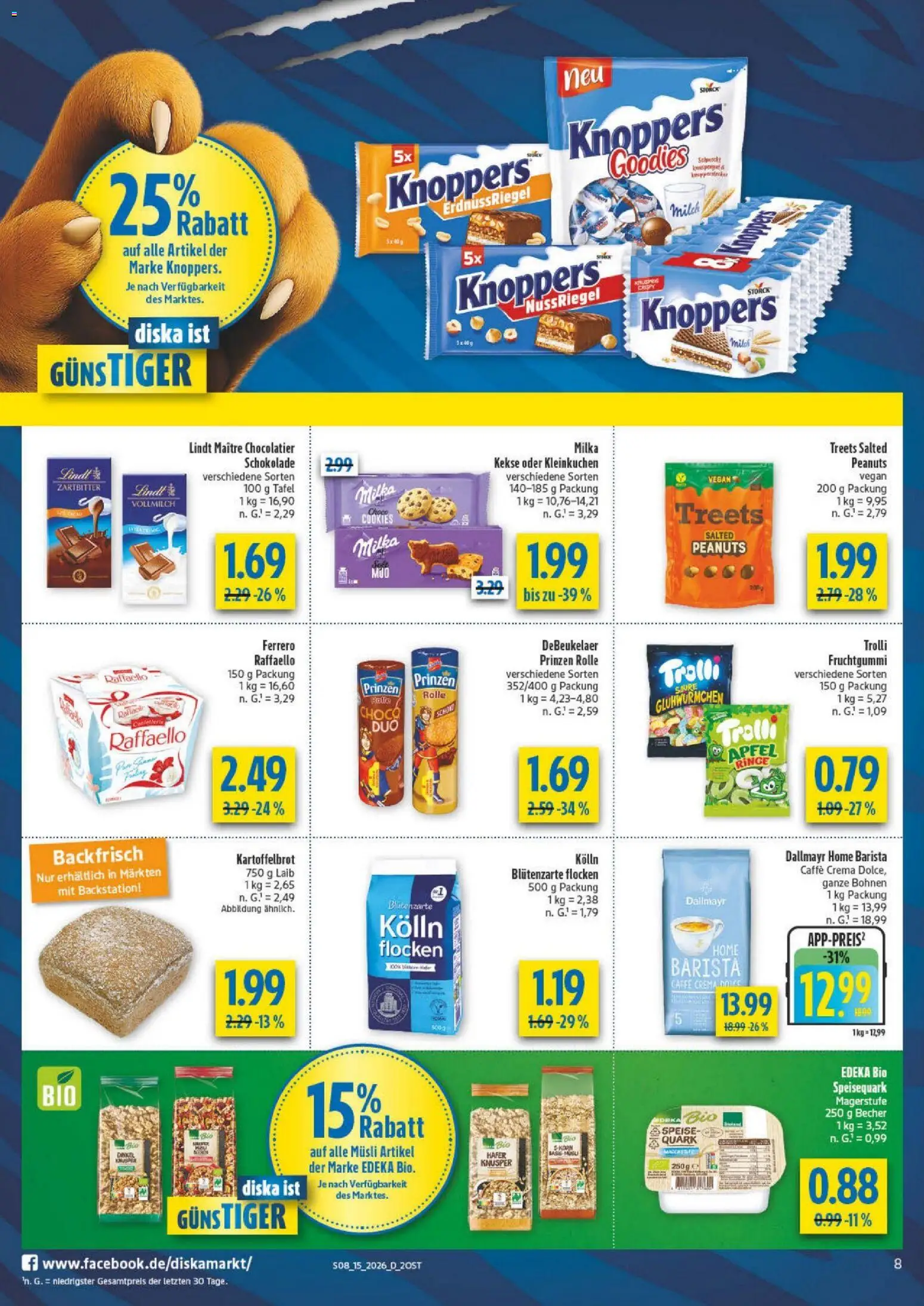 Diska - Diska Angebote Sachsen-Thüringen KW15 – gültig ab 07.04.2026 | Seite: 8 | Produkte: Musli, Kolln, Äpfel, Milka