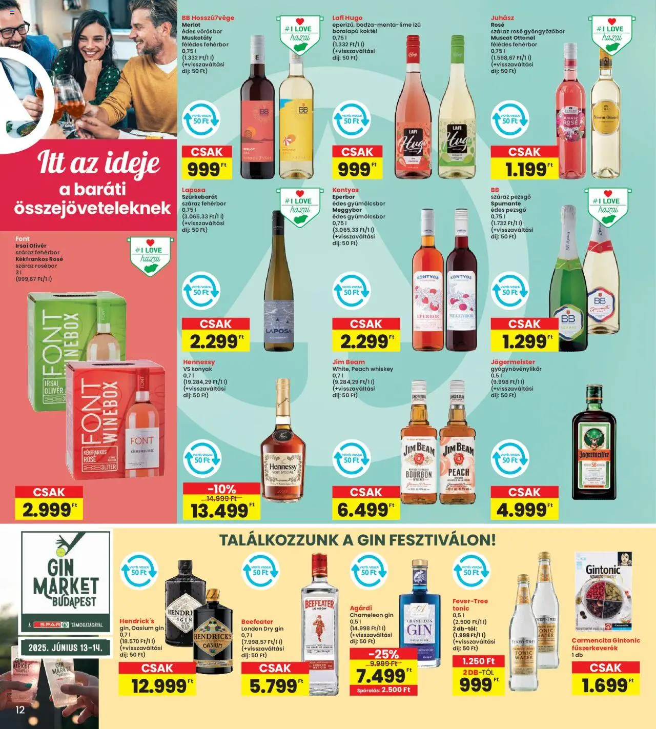 Interspar akciós ujság - amely érvényes a következő dátumtól: 12.06.2025 | Oldal: 12 | Termékek: Fűszerkeverék, Gyöngyözőbor, Vörösbor, Só