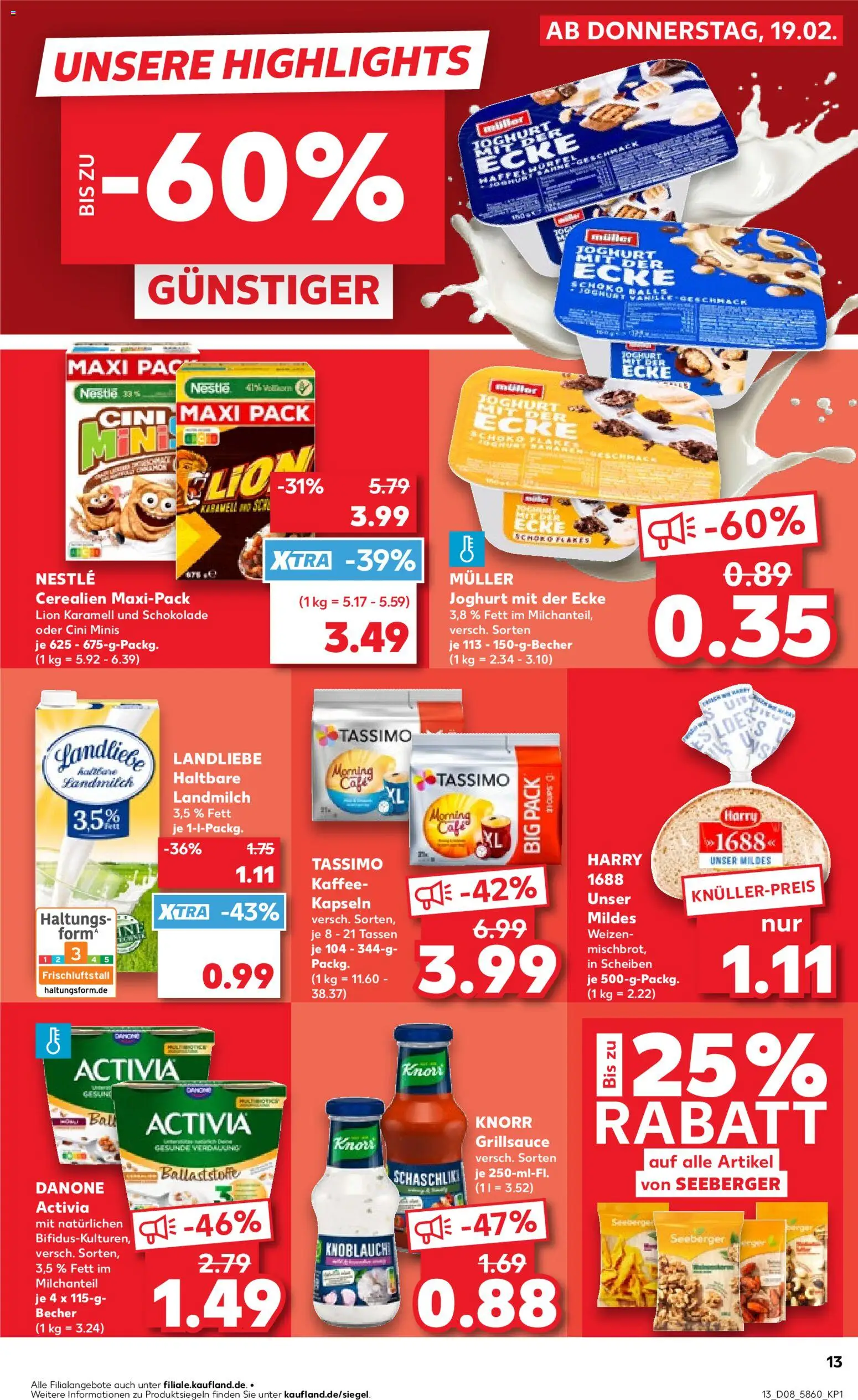 Kaufland prospekt Stuttgart	 – gültig ab 22.02.2026 | Seite: 13 | Produkte: Grill, Joghurt, Kaffee, Schokolade