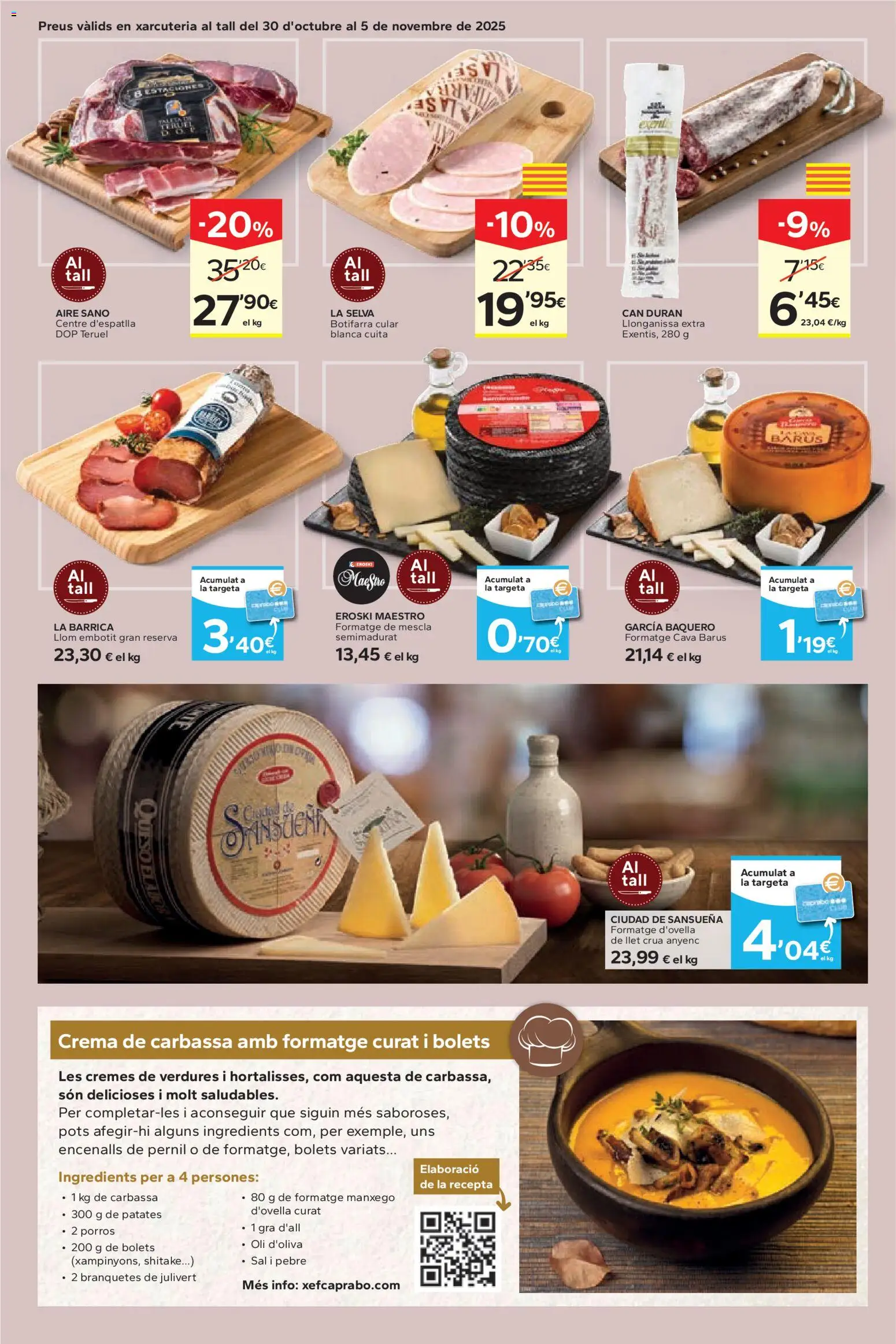 Caprabo - Oferta 3x2 │ válido desde el 30.10.2025 | Página: 10 | Productos: Queso, Crema