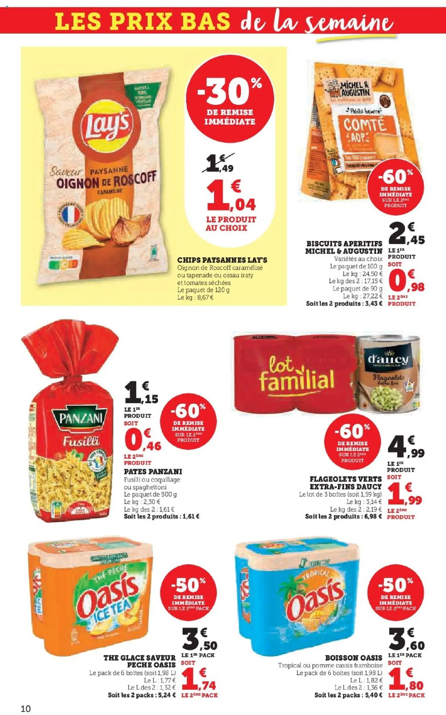 {H1} | Page: 10 | Produits: Fusilli, Beurre, Tomates, Pâtes