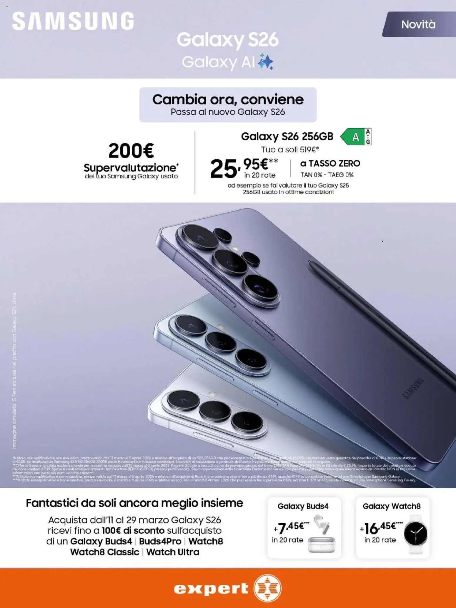 Volantino Expert del 12.03.2026 | Pagina: 30 | Prodotti: Smartphone samsung, Samsung Galaxy, Smartphone, Samsung
