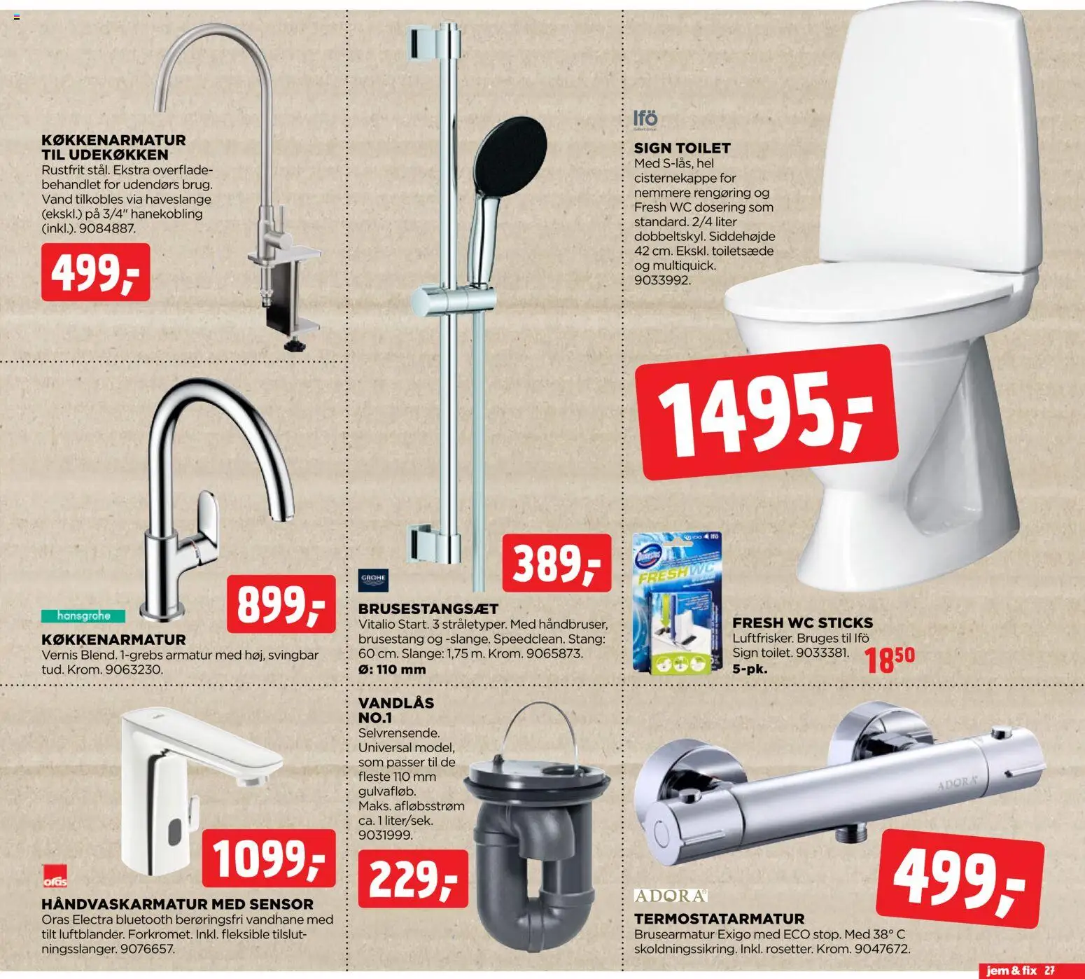 Jem & fix tilbudsavis – gyldig fra 19.04.2026 | Side: 27 | Produkter: Toilet, Søm