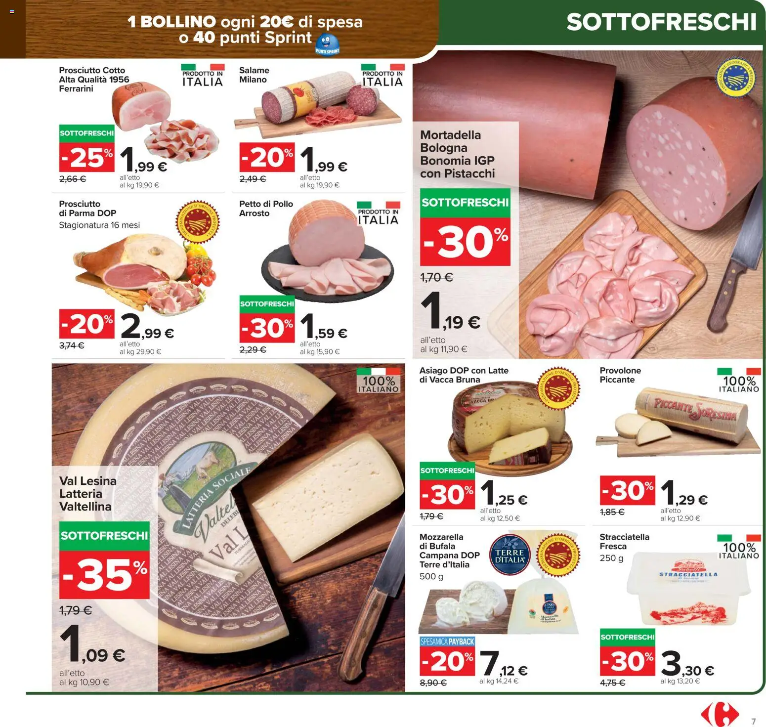 Volantino Carrefour del 15.01.2026 | Pagina: 7 | Prodotti: Petto di Pollo, Pollo, Latte, Prosciutto