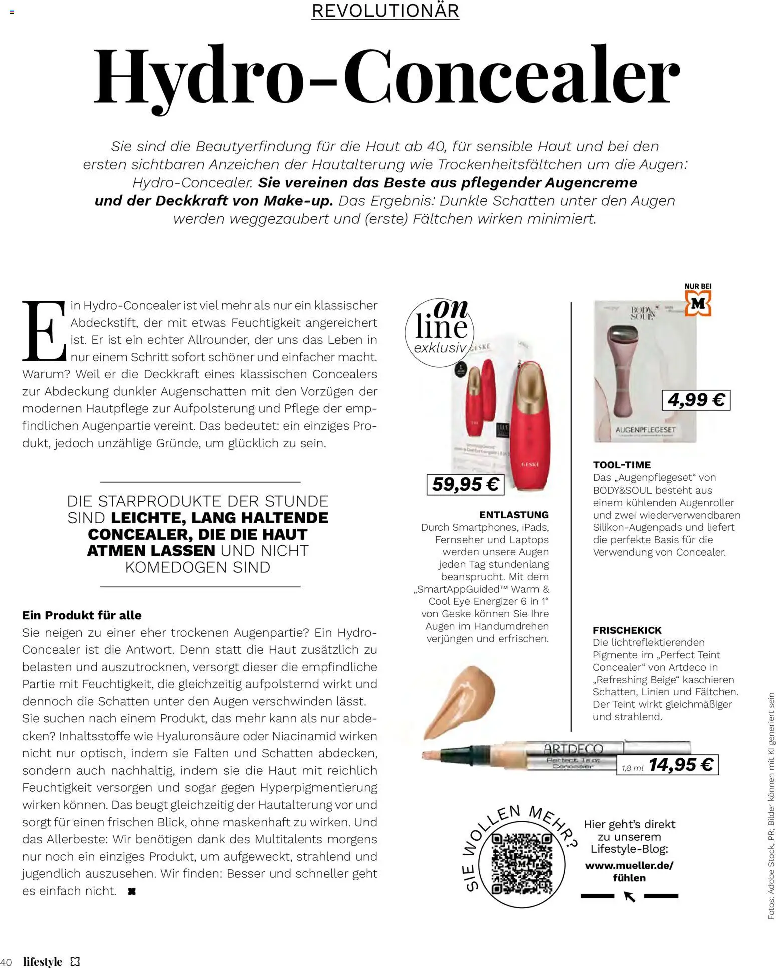 Müller - Lifestyle – gültig ab 01.01.2026 | Seite: 40 | Produkte: Concealer, Fernseher