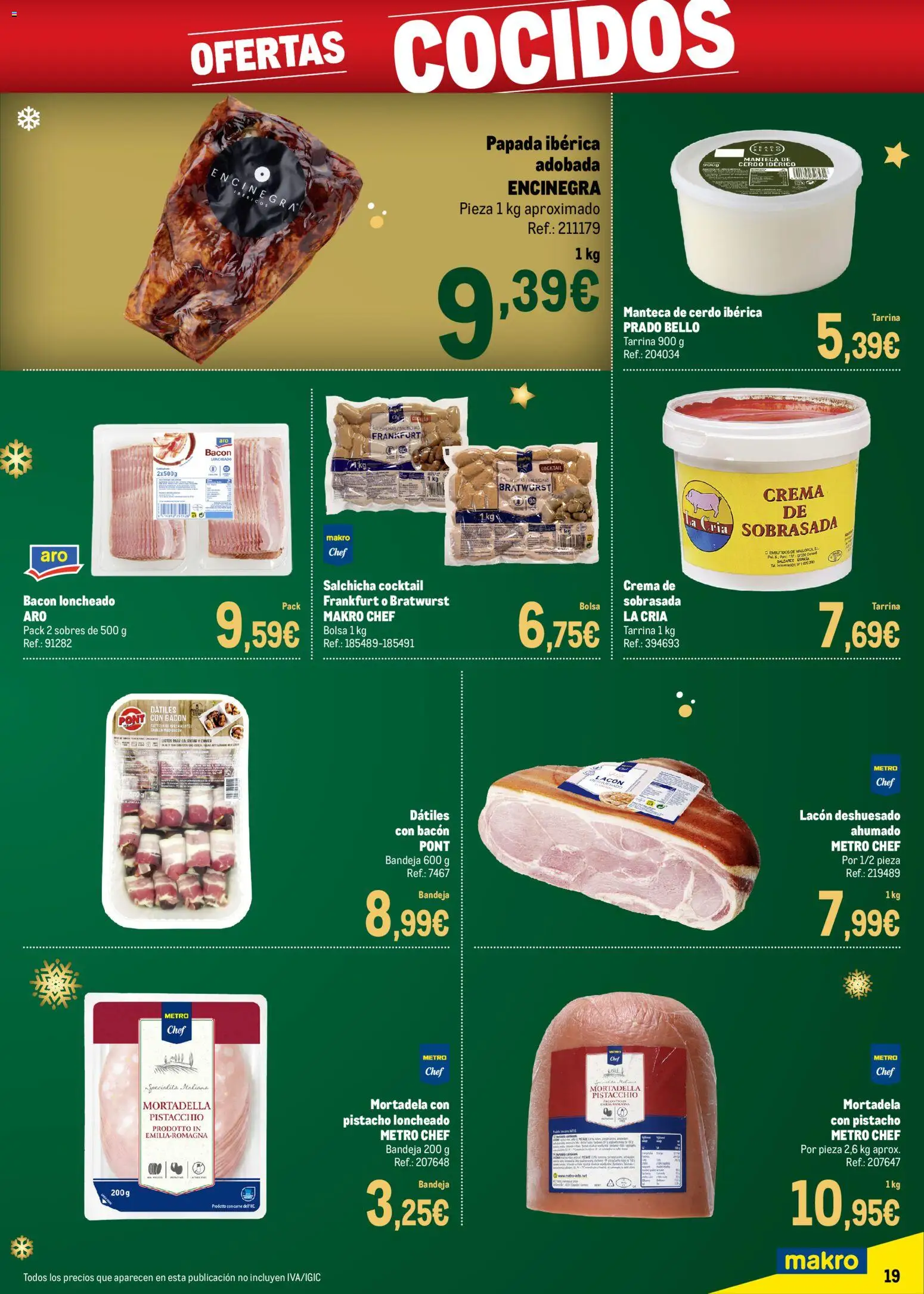Makro - Precios Navidad Centro │ válido desde el 24.11.2025 | Página: 19 | Productos: Crema, Bolsa, Mortadela, Sobrasada