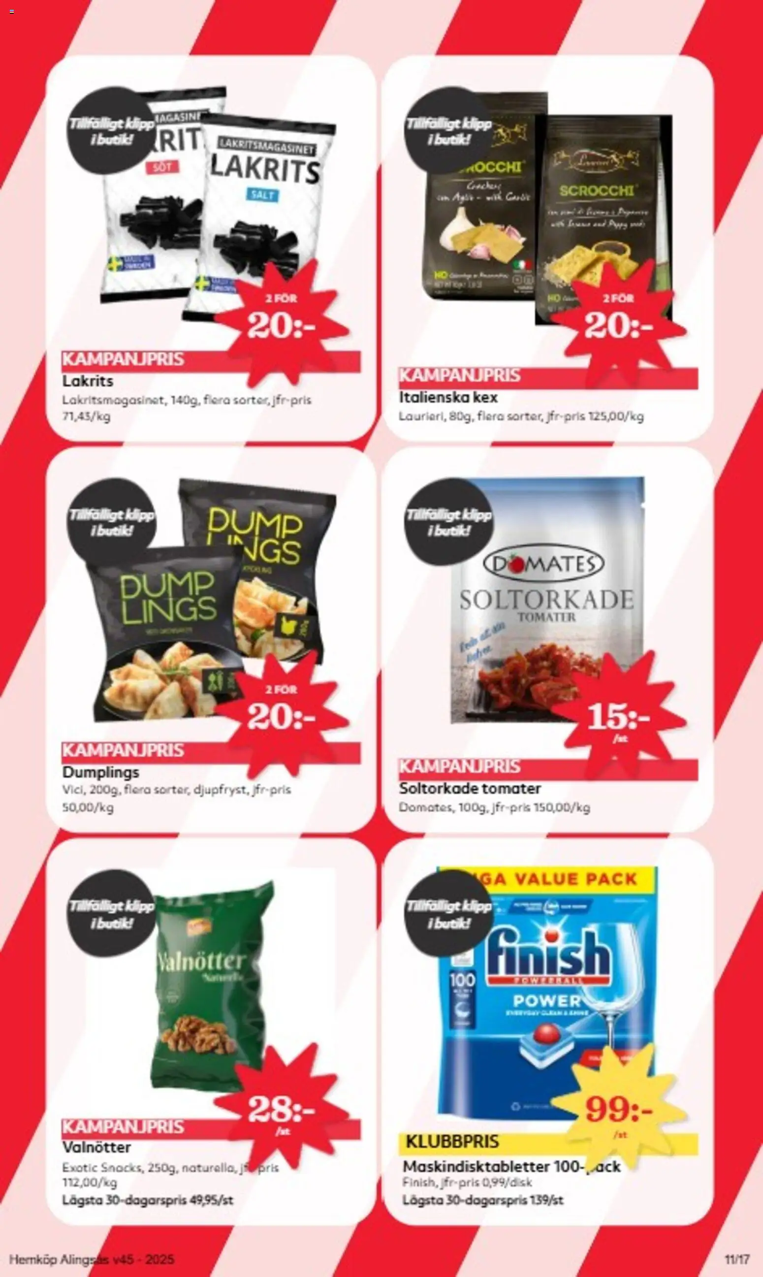 Hemköp reklamblad aktuell från 03.11.2025 | Sida: 11 | Produkter: Soltorkade tomater, Salt, Pump, Tomater