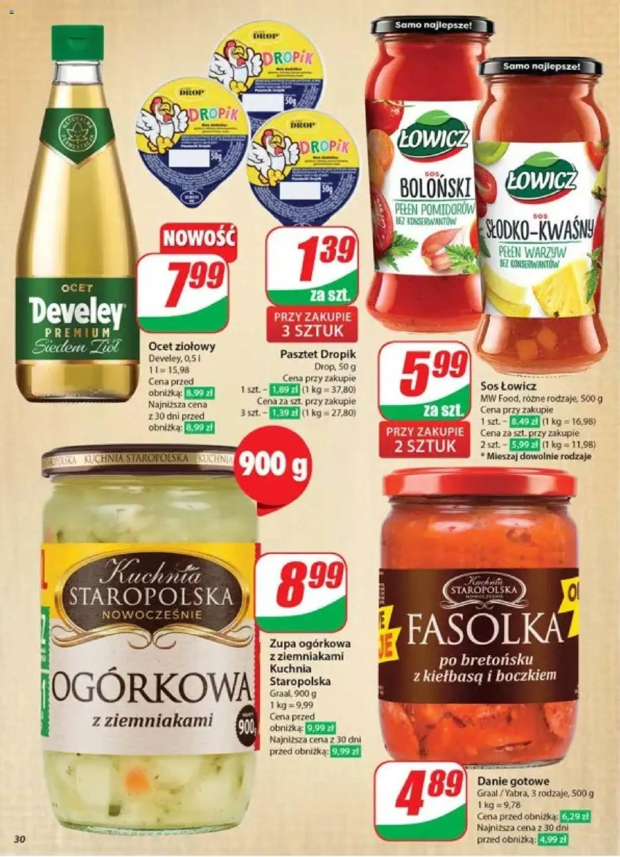 Dino Gazetka od 28.05.2025 | Strona: 30 | Produkty: Kiełbasa, Ocet, Zupa, Sos