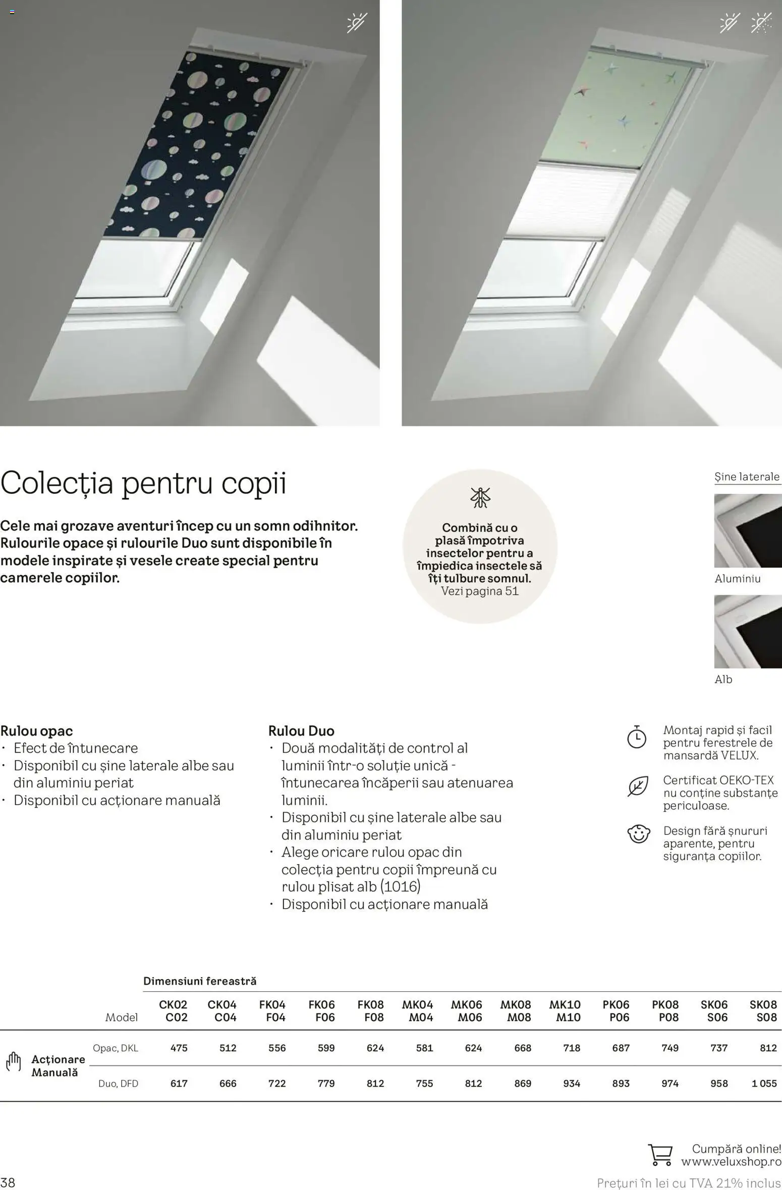 Noul catalog Velux – valabil de la 03.02.2026 | Pagină: 38 | Produse: Fereastră