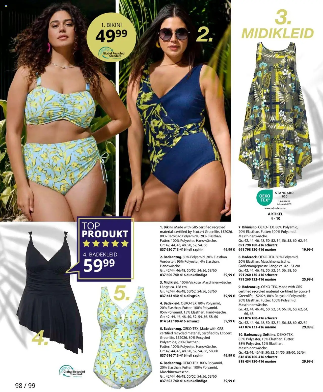Ulla Popken Prospekt 	 - gültig ab dem 01.08.2025 | Seite: 98 | Produkte: Bikini, Midikleid