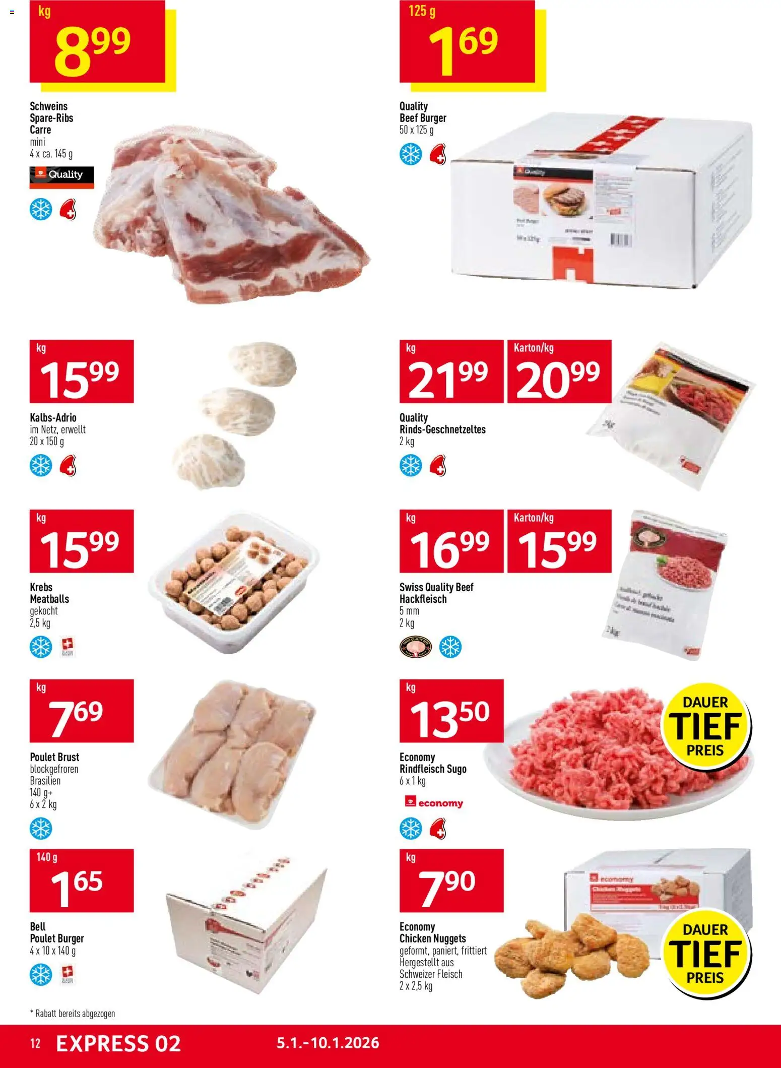 Prodega Aktionen – gültig ab 05.01.2026 | Seite: 12 | Produkte: Burger, Rindfleisch