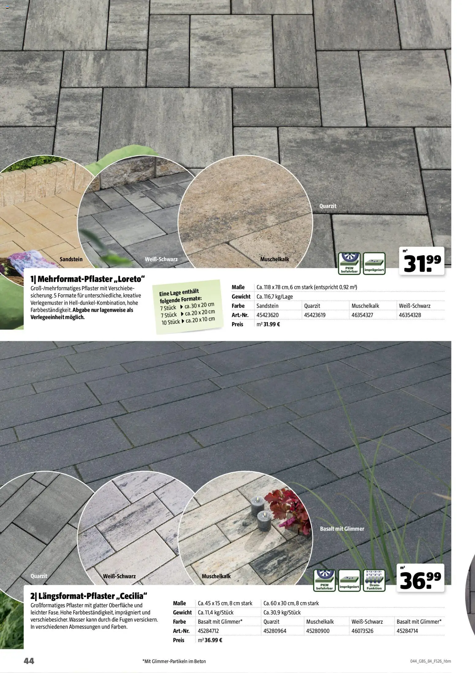 Hagebau Gartenbaustoffsortiment – gültig ab 02.03.2026 | Seite: 44 | Produkte: Gewicht, Wasser