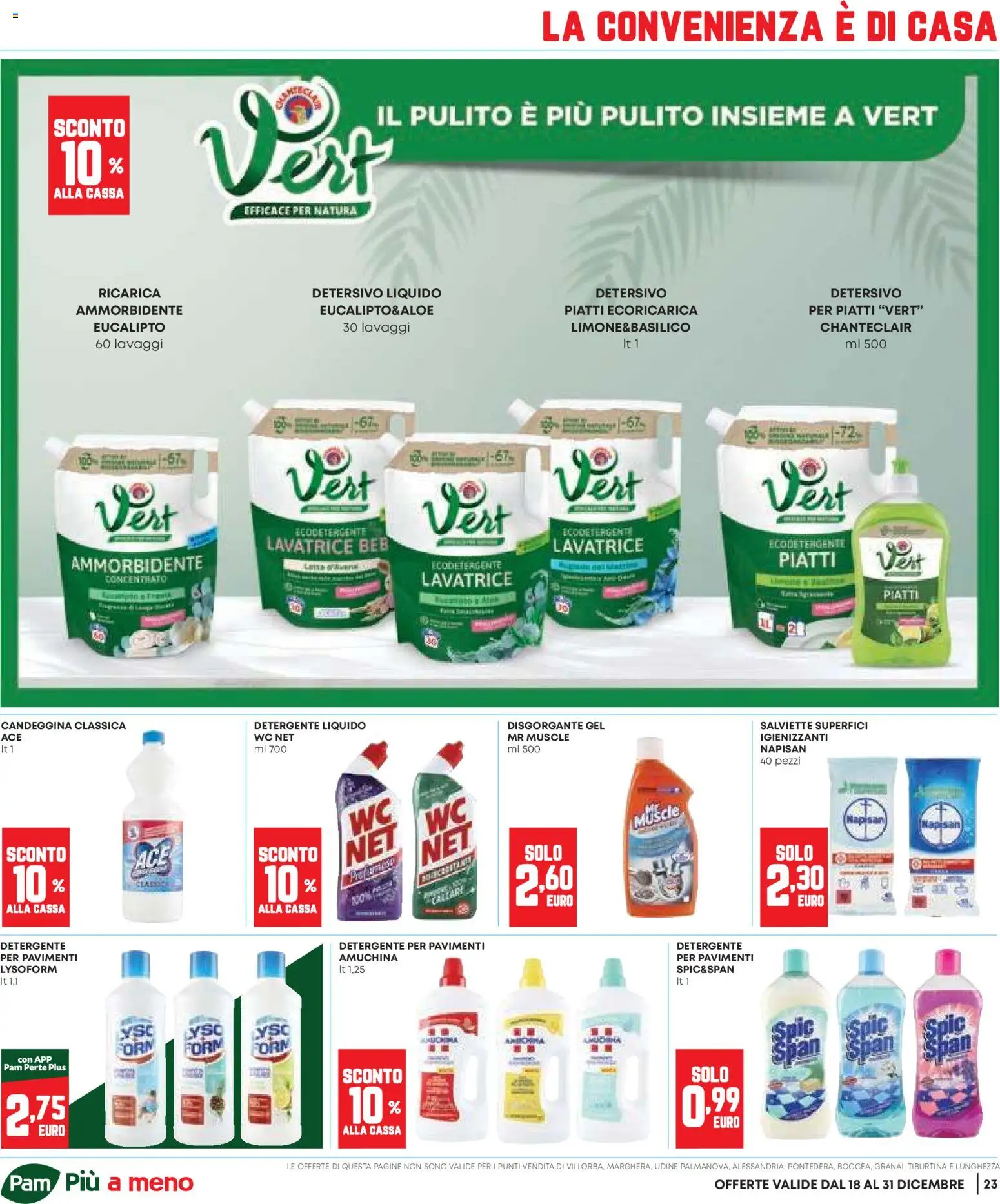 Volantino Panorama del 18.12.2025 | Pagina: 23 | Prodotti: Ammorbidente, Candeggina, Lavatrice, WC
