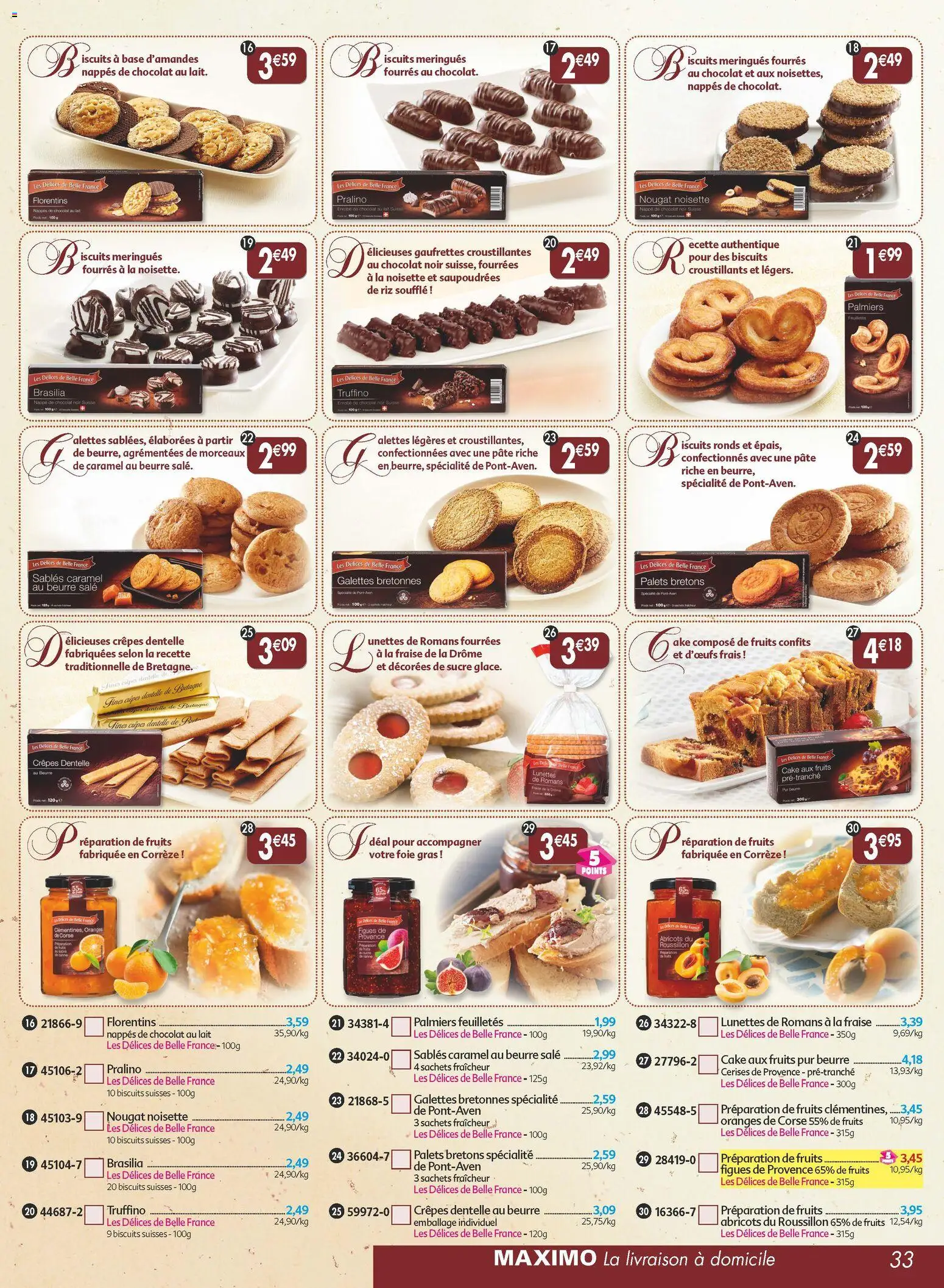 {H1} | Page: 33 | Produits: Noisette, Nougat, Oranges, Riz