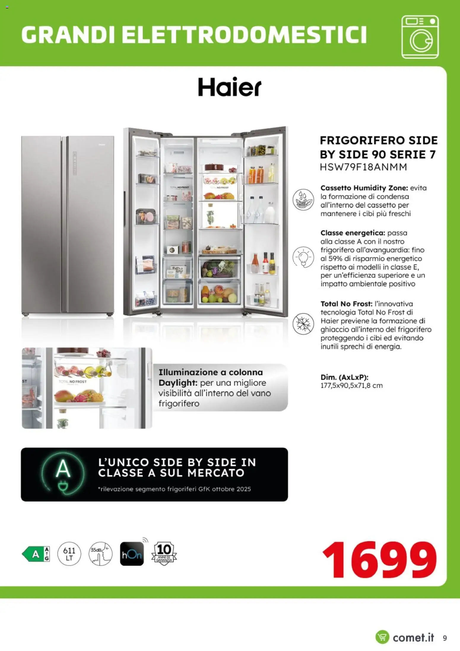 Volantino Comet del 17.11.2025 | Pagina: 9 | Prodotti: Frigorifero