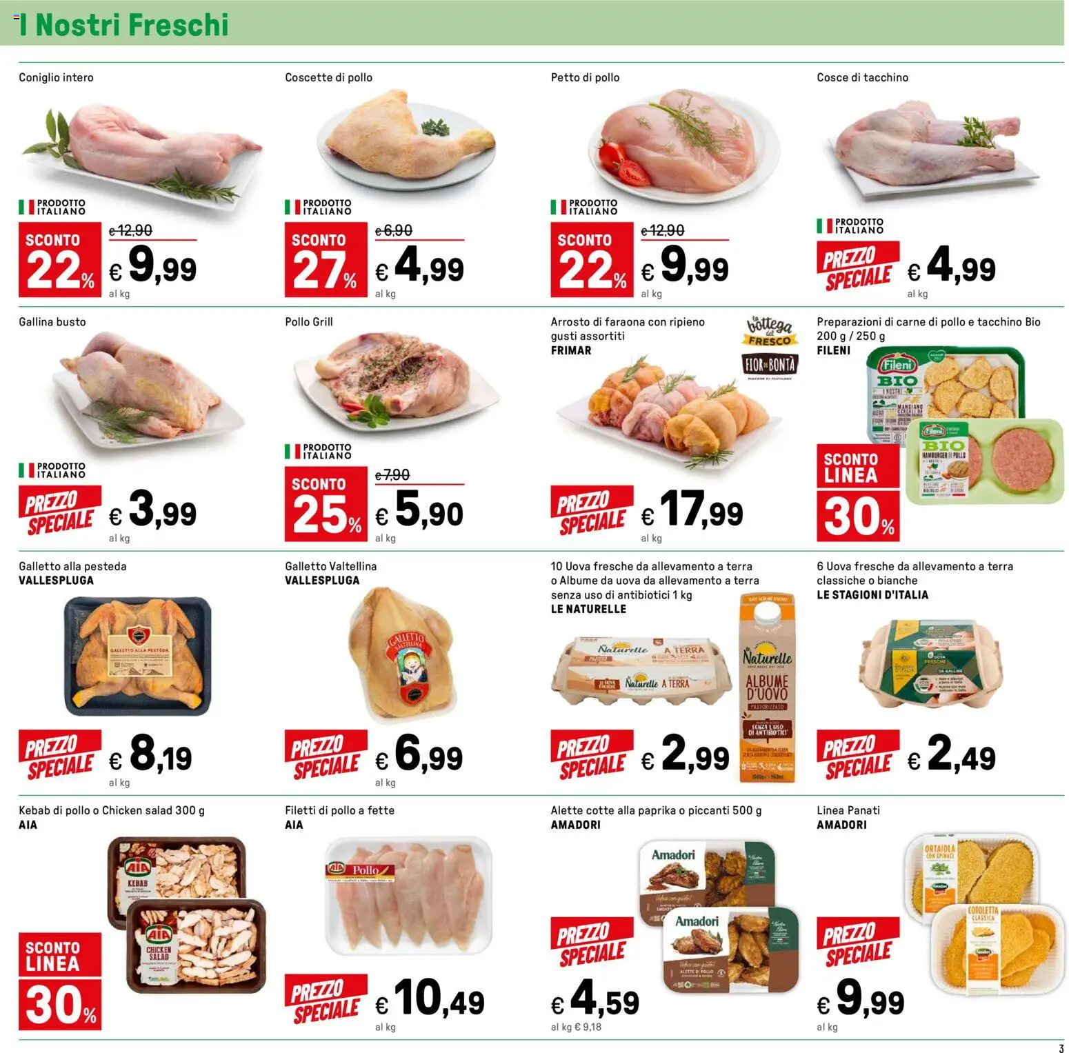 Volantino Iper del 23.01.2026 | Pagina: 3 | Prodotti: Tacchino, Spinaci, Hamburger, Terra