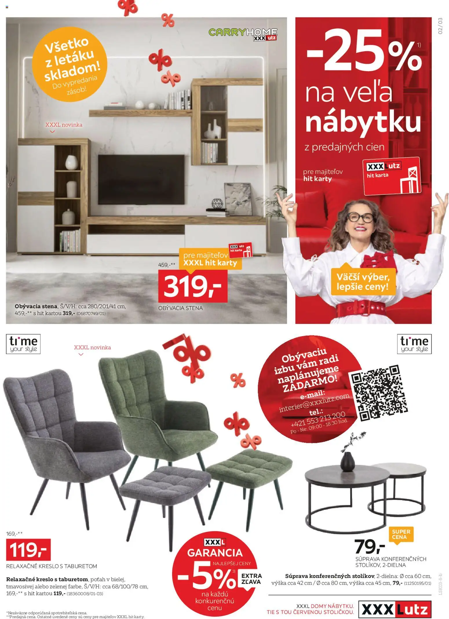 Nové XXXLutz akcie – leták je platný od 23.03.2026 | Strana: 3 | Produkty: Relaxačné kreslo, Kreslo, Obývacia stena
