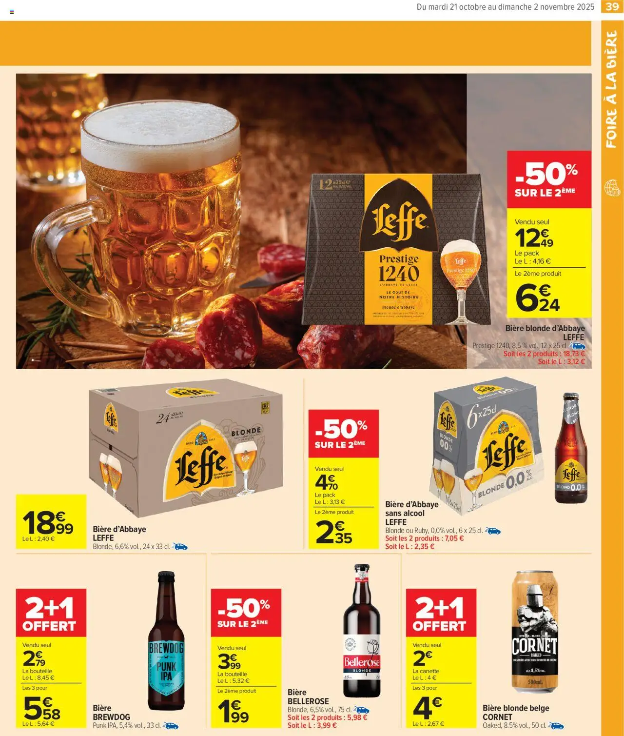 {H1} | Page: 41 | Produits: Alcool, Bière blonde, Bière Blonde D'Abbaye Leffe, Bière
