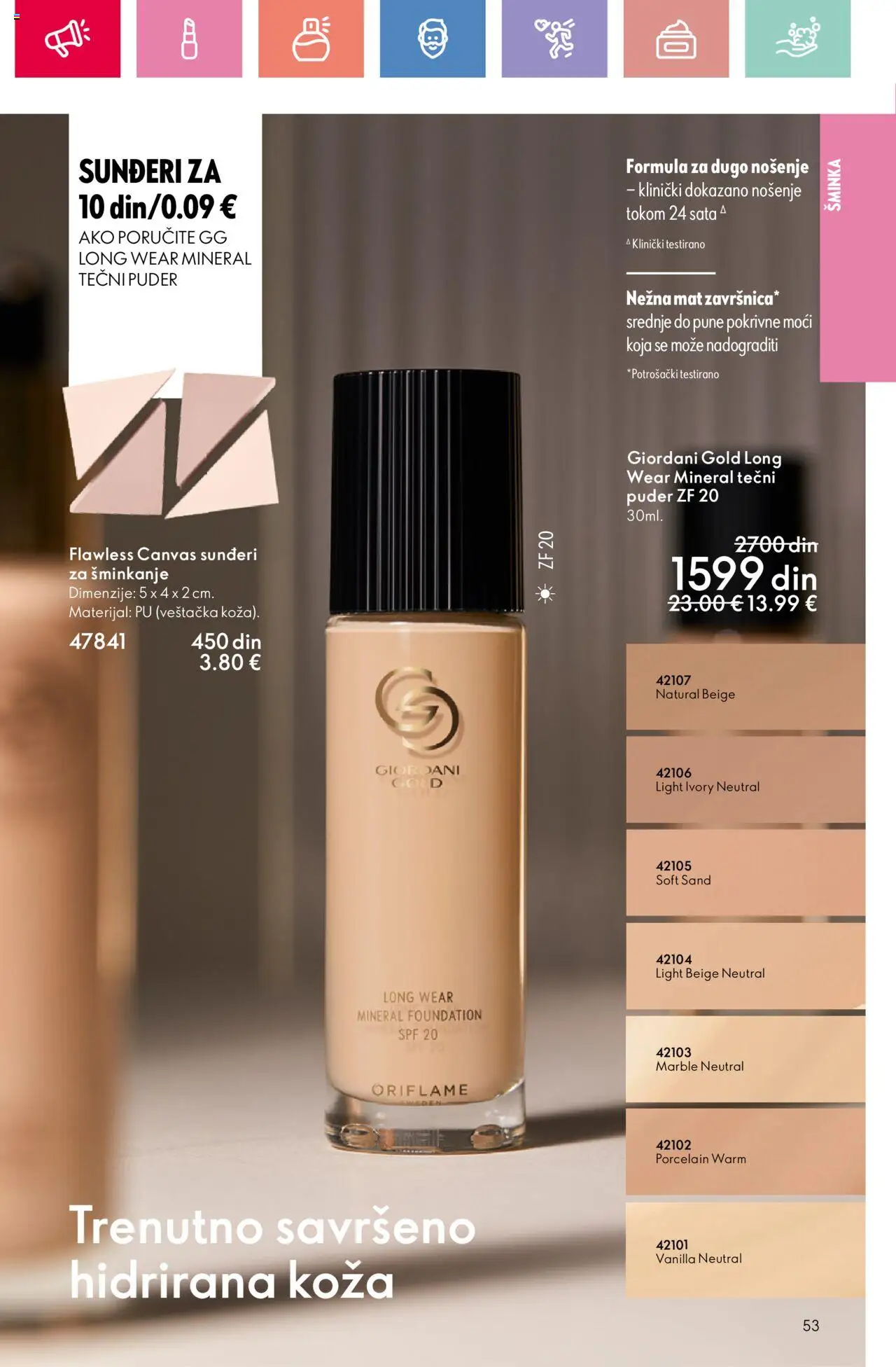 Oriflame katalog - važi od 24.08.2025 | Strana: 53 | Proizvode: Tečni puder, Šminka, Puder