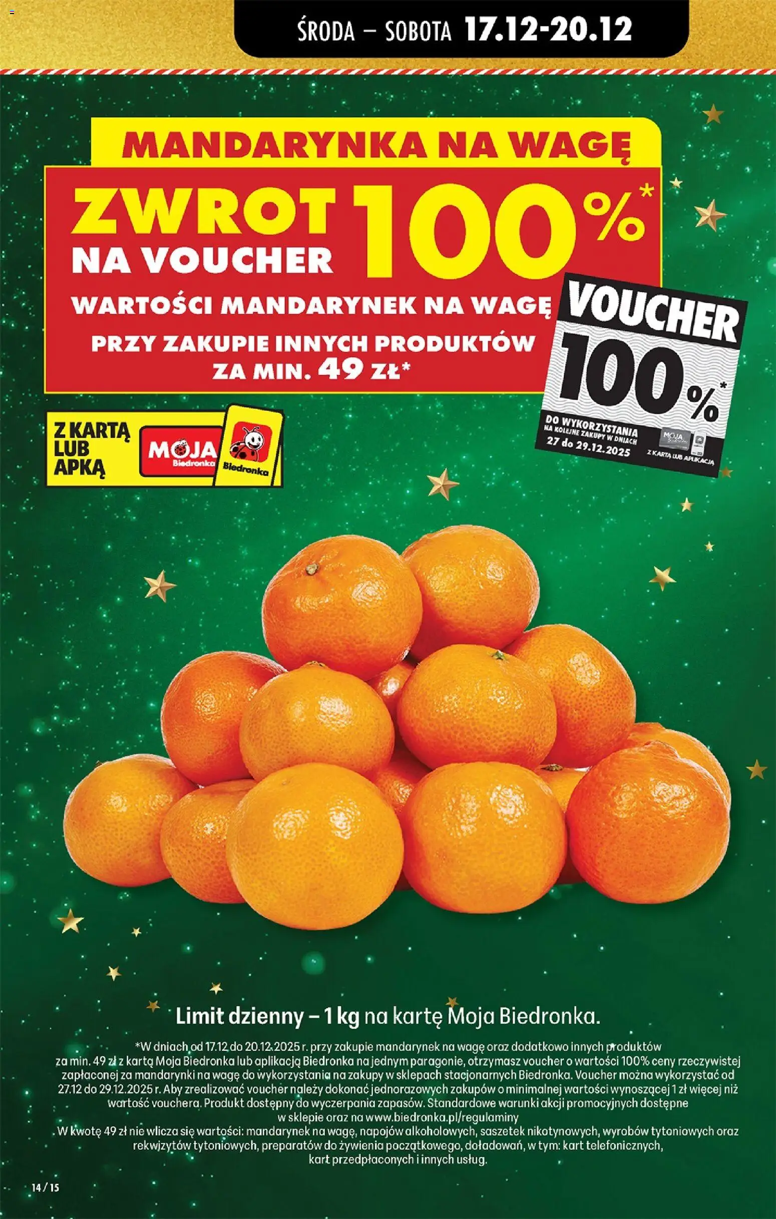 Biedronka gazetka - Oferta w tym tygodniu od 17.12.2025 | Strona: 7 | Produkty: Karta, Mandarynki