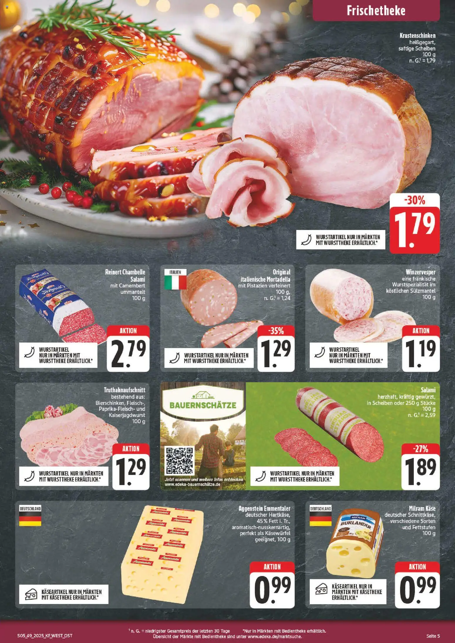 nah & gut Prospekt 	 – gültig ab 01.12.2025 | Seite: 5 | Produkte: Käse, Theke, Salami, Fleisch