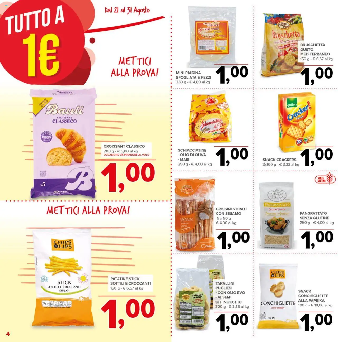 Volantino Todis del 21.08.2025 | Pagina: 4 | Prodotti: Sale, Olio, Grissini, Olio di Oliva