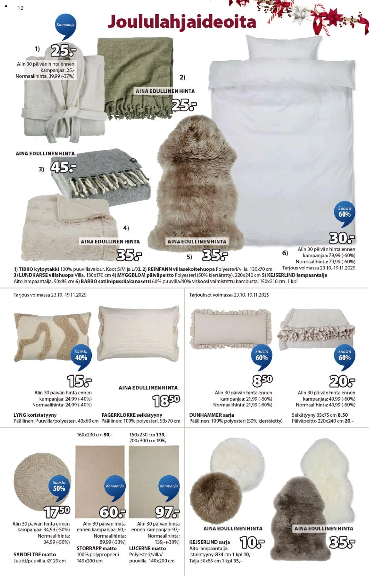 JYSK tarjoukset – voimassa 06.11.2025 alkaen | Sivu: 12