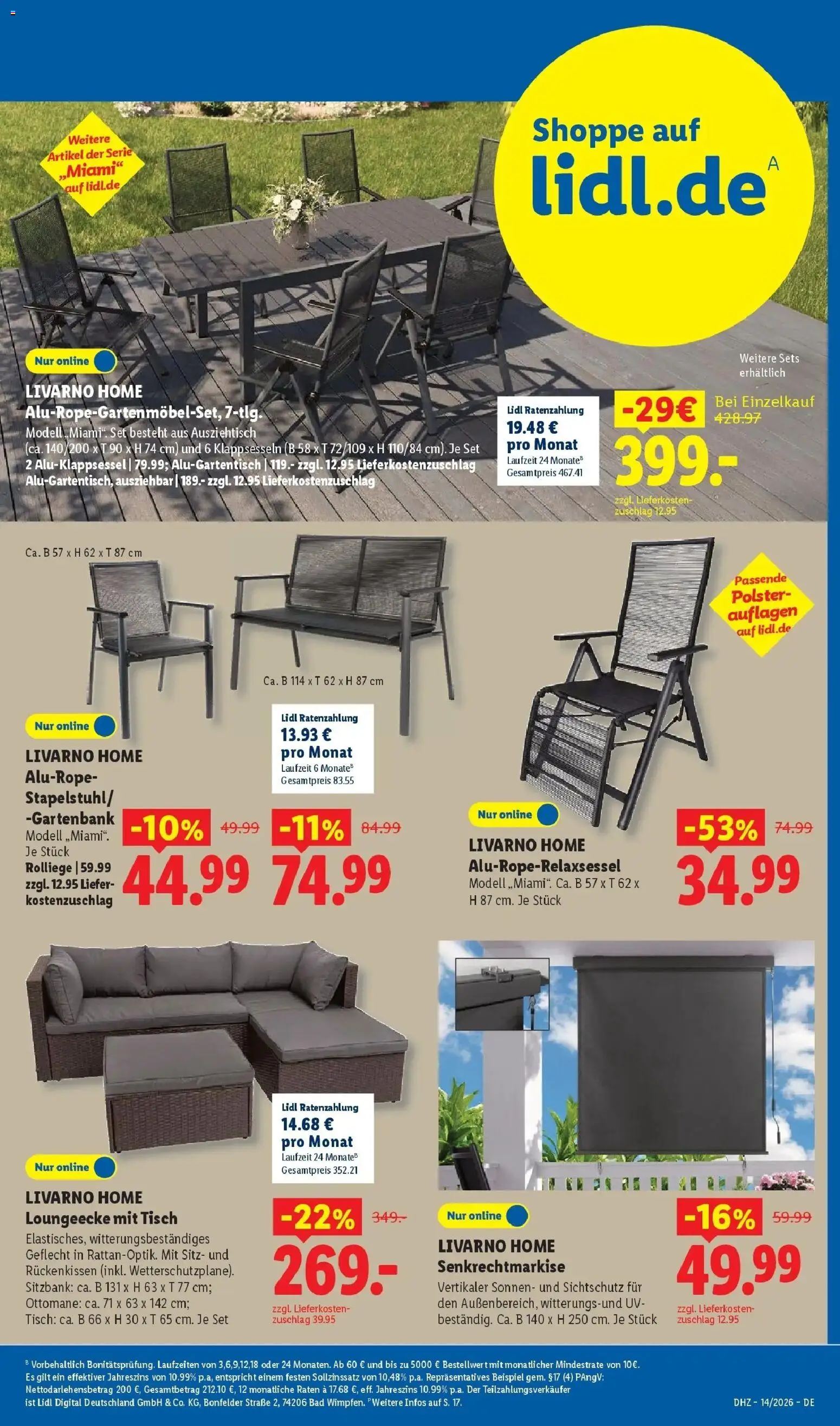 Lidl Prospekt Rheinbrohl – gültig ab 30.03.2026 | Seite: 61 | Produkte: Sitzbank, Tisch, Bad