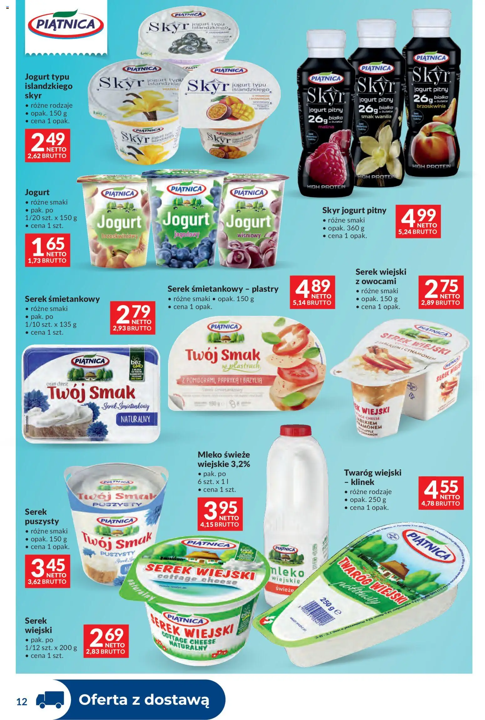 Makro gazetka - Dystrybucja do sklepów od 07.04.2026 | Strona: 12 | Produkty: Brzoskwinia, Papryka, Jogurt, Skyr