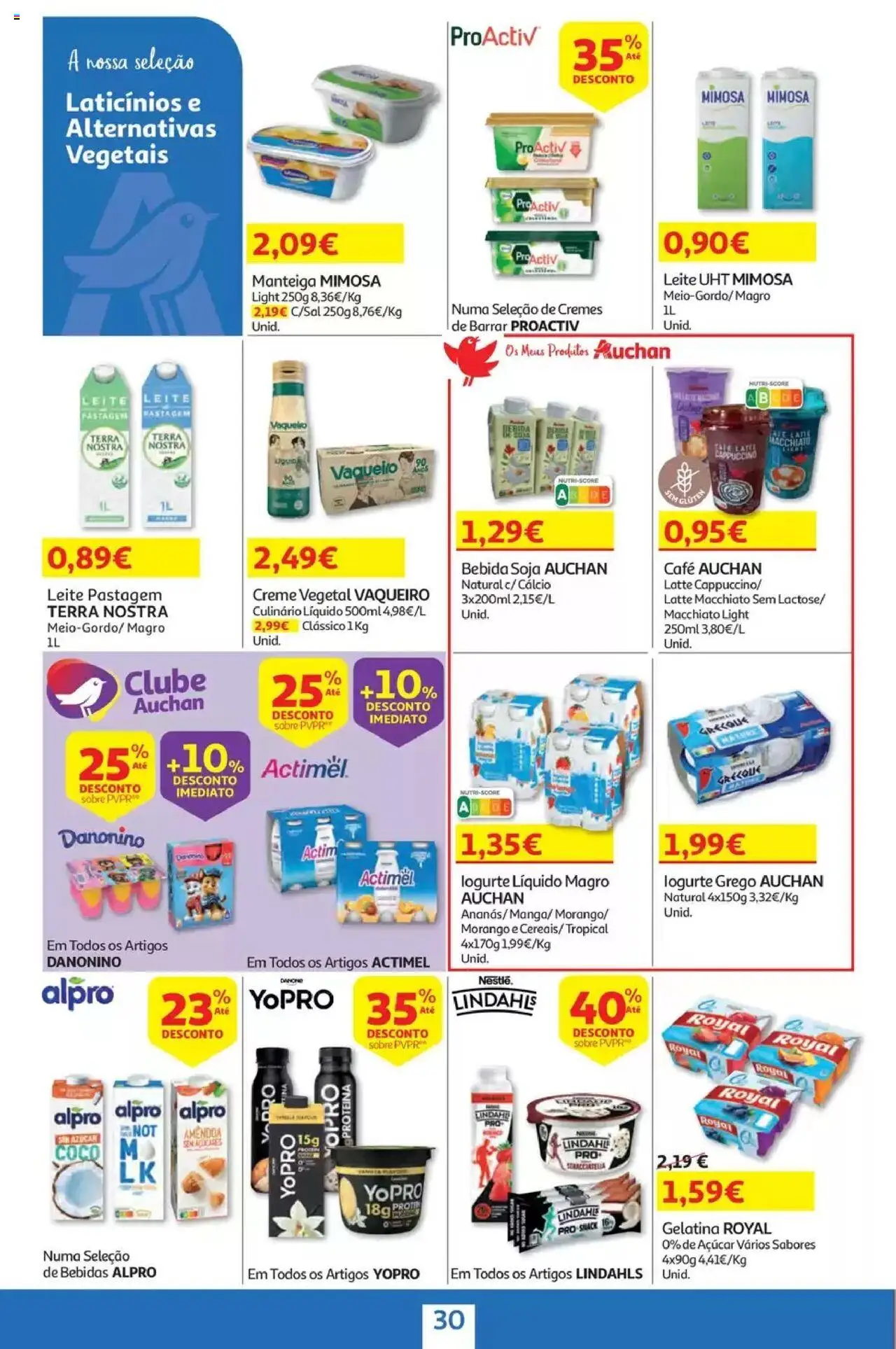 Auchan - Folheto Viagem e Praia │ válido de 02.06.2025 | Página: 30 | Produtos: Soja, Leite, Iogurte, Creme