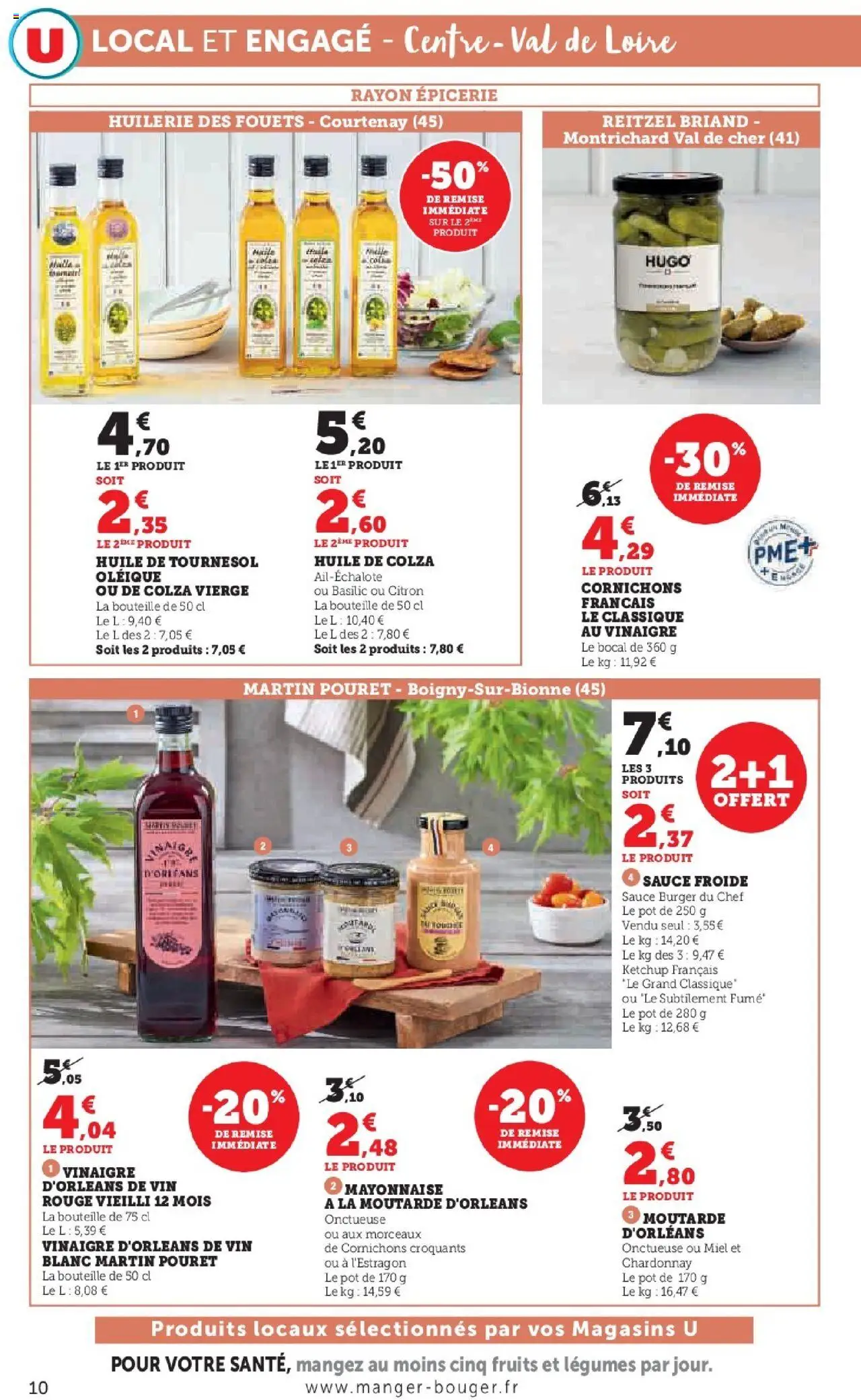{H1} | Page: 10 | Produits: Huile de colza, Mayonnaise, Vin, Ketchup