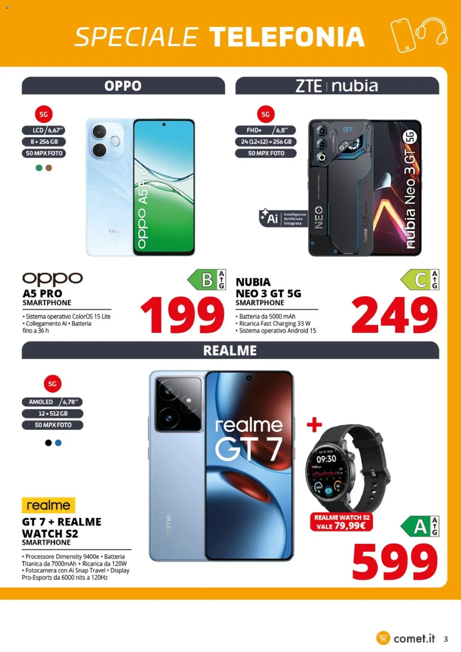 Volantino Comet del 13.11.2025 | Pagina: 3 | Prodotti: Smartphone, Fotocamera, Batteria