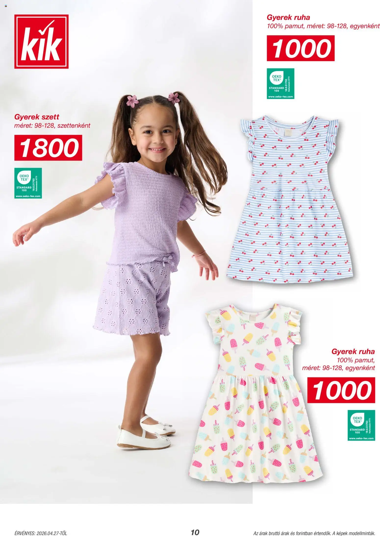 Kik akciós ujság - amely érvényes a következő dátumtól: 27.04.2026 | Oldal: 10 | Termékek: Ruha