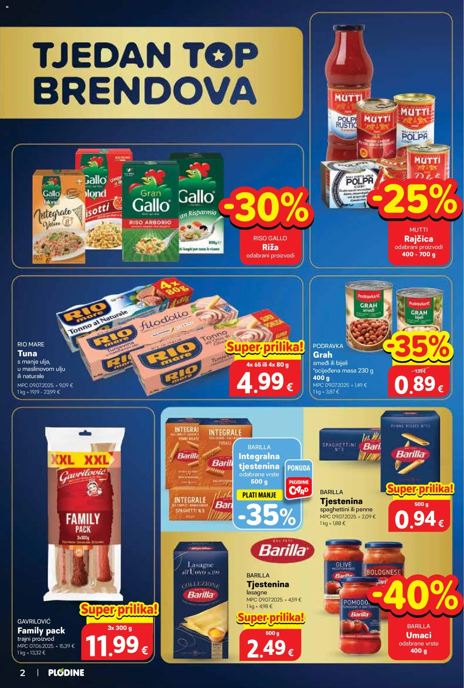 Plodine katalog | vrijedi od 03.12.2025 | Stranica: 2 | Proizvodi: Lasagne, Grah, Tjestenina, Tuna