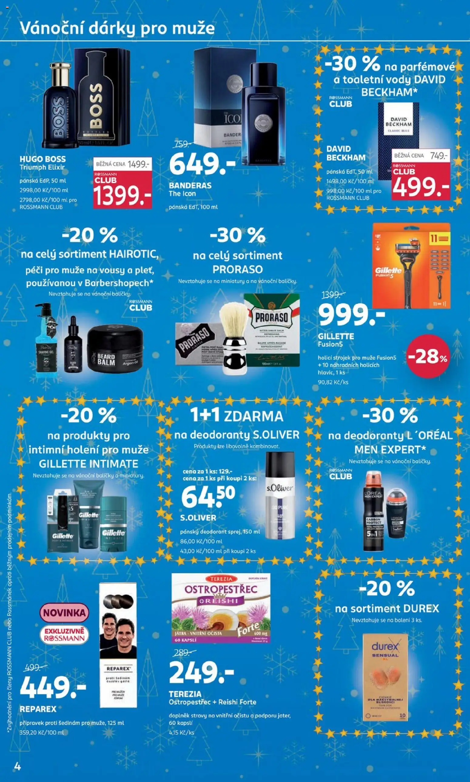 Rossmann Black Friday od 19.11.2025 | Strana: 4 | Produkty: Deodorant, Gillette Fusion5, Holicí strojek, Durex
