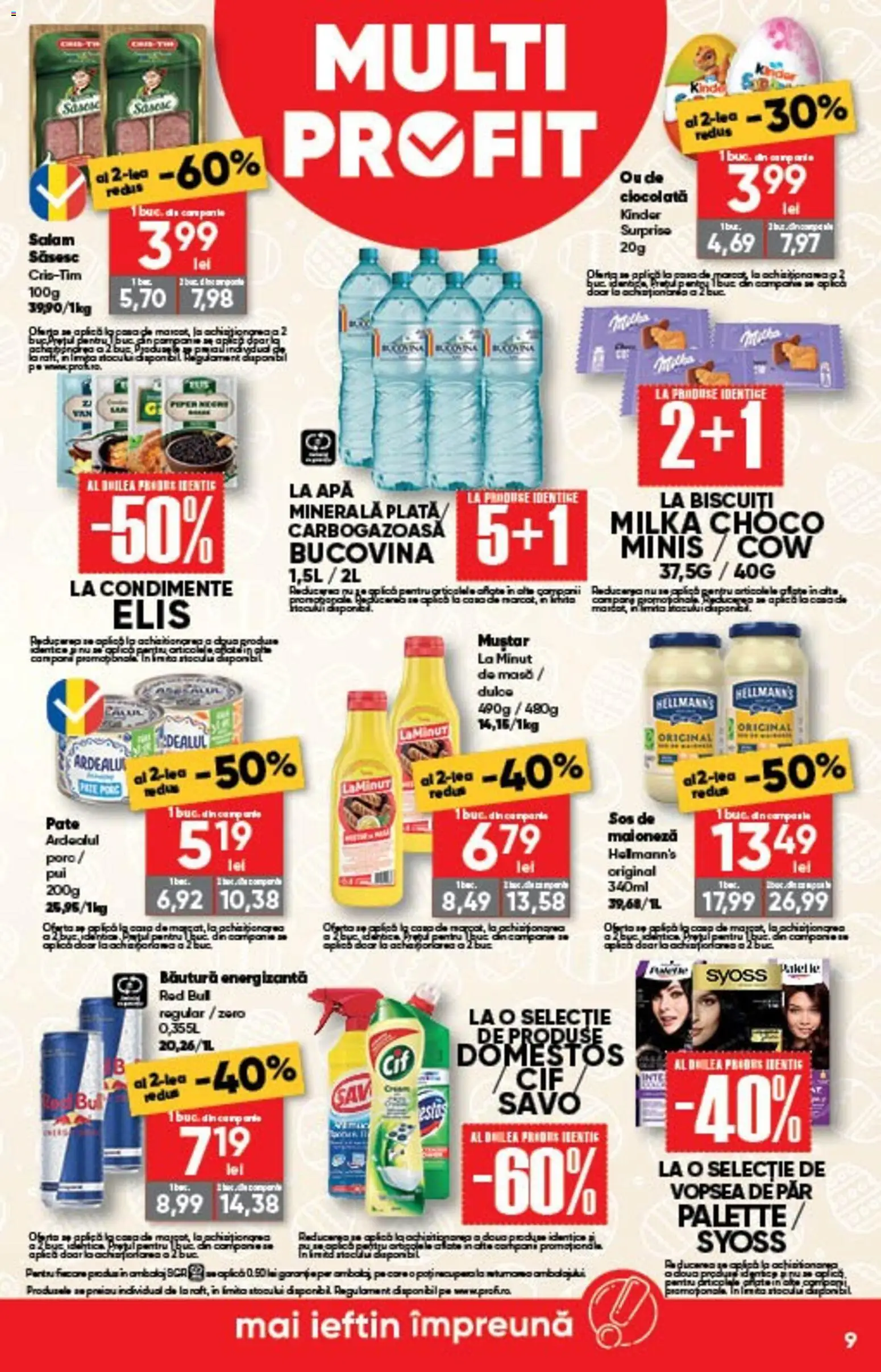 Noul catalog Profi – valabil de la 01.04.2026 | Pagină: 9 | Produse: Vopsea, Yazı tahtası kalemi, Ciocolată, Maioneză