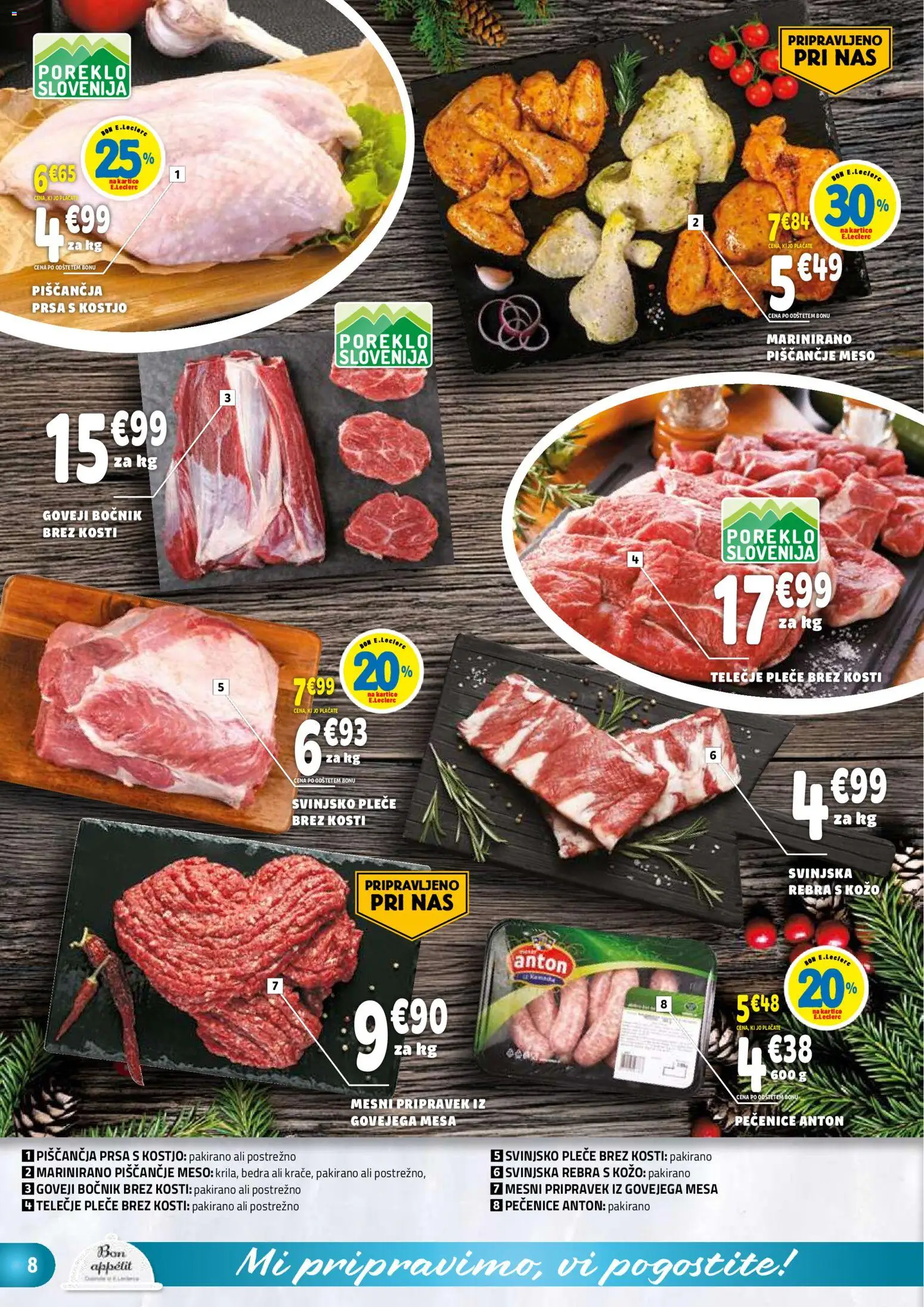 Novi E.leclerc katalog ponudbe – veljaven od 10.12.2025 | Stran: 8 | Izdelki: Piscancje meso