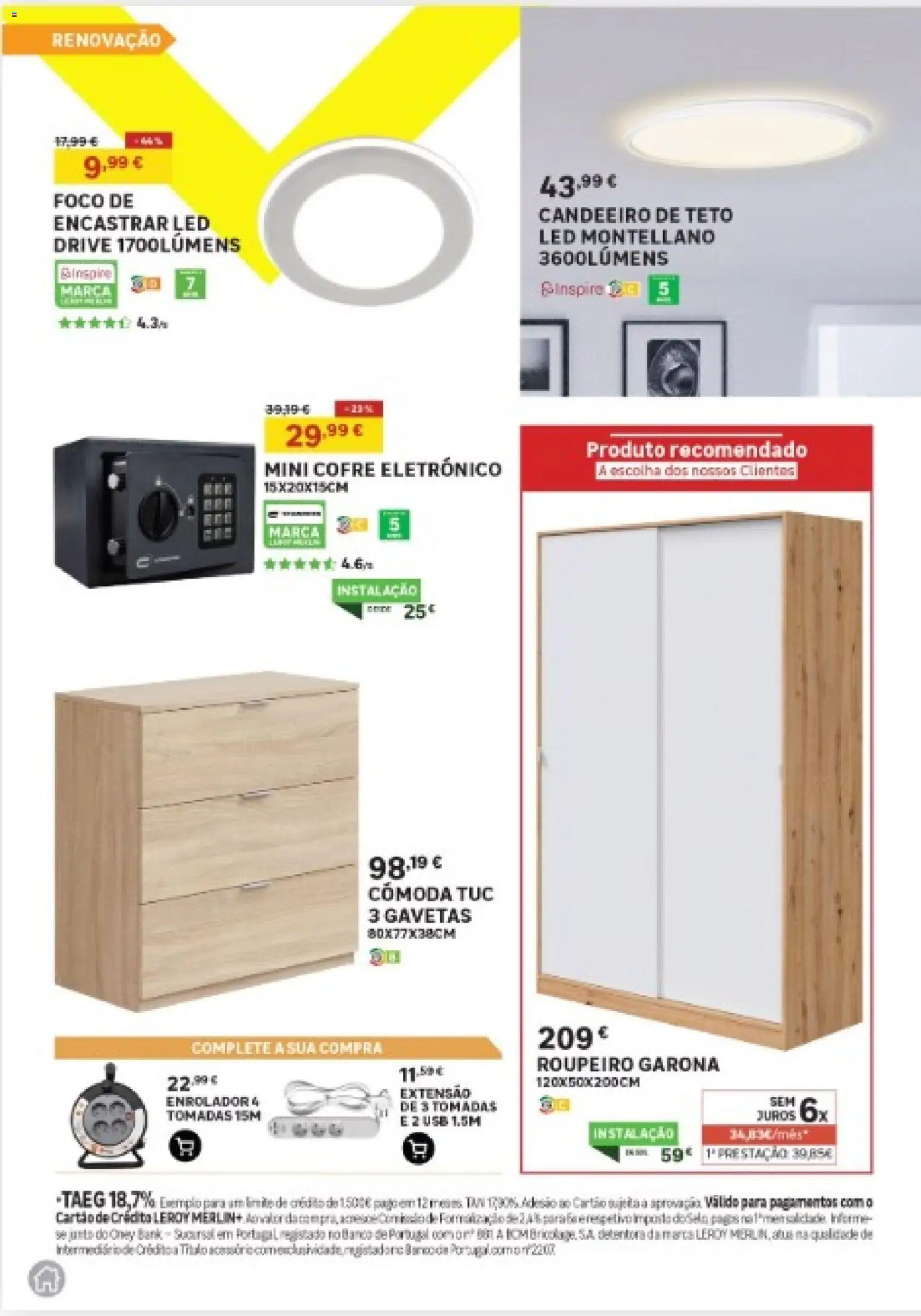 Leroy Merlin Madeira │ válido de 11.12.2025 | Página: 6 | Produtos: Candeeiro, Banco, Roupeiro, Cómoda