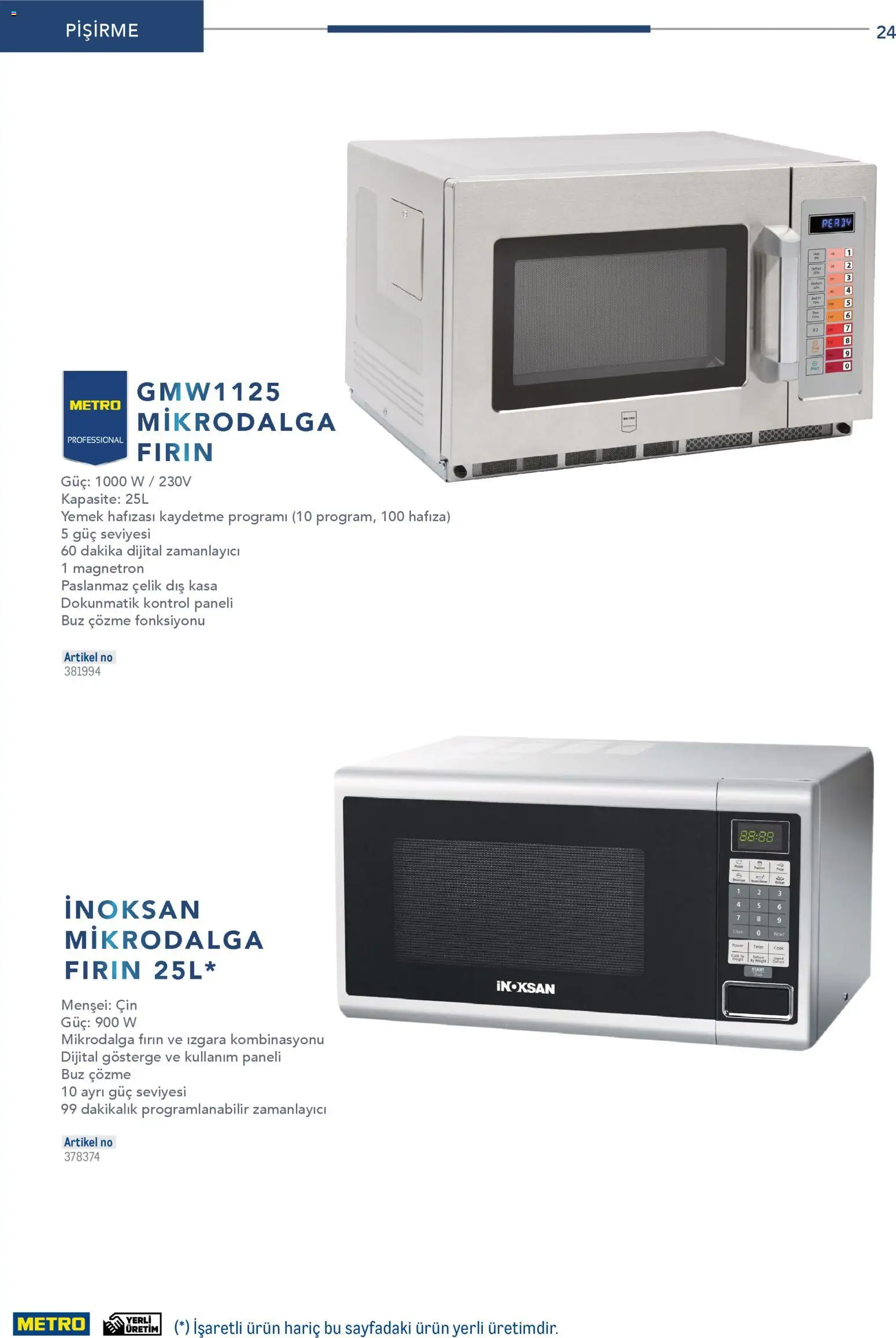 Metro - Profesyonel Çözümler - 26.12.2025 tarihinden itibaren geçerlidir | Sayfa: 24 | Ürünler: Kasa, Fırın, Mikrodalga fırın, Izgara