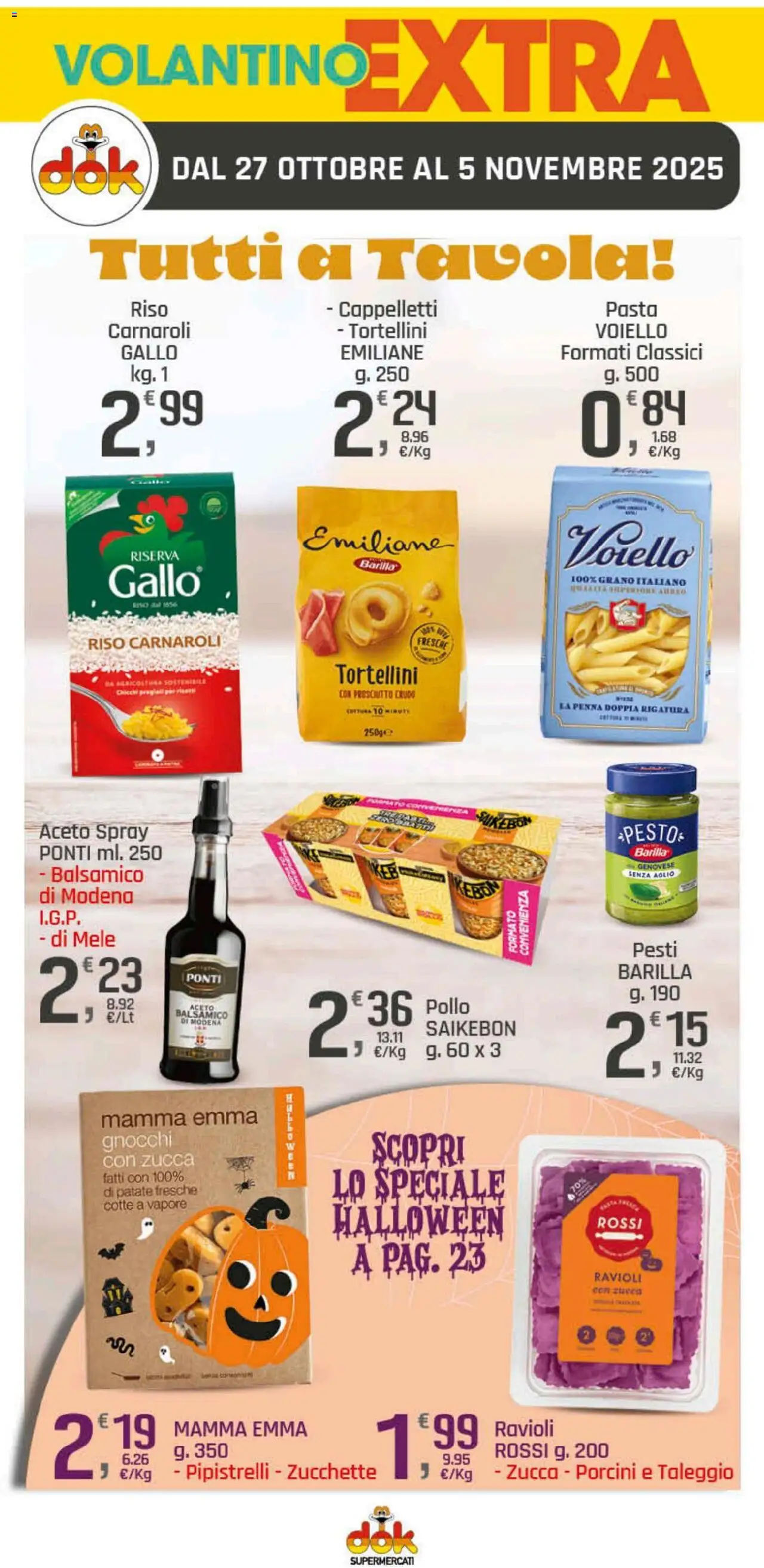 Volantino DOK del 23.10.2025 | Pagina: 13 | Prodotti: Riso Carnaroli, Zucca, Ravioli, Aceto