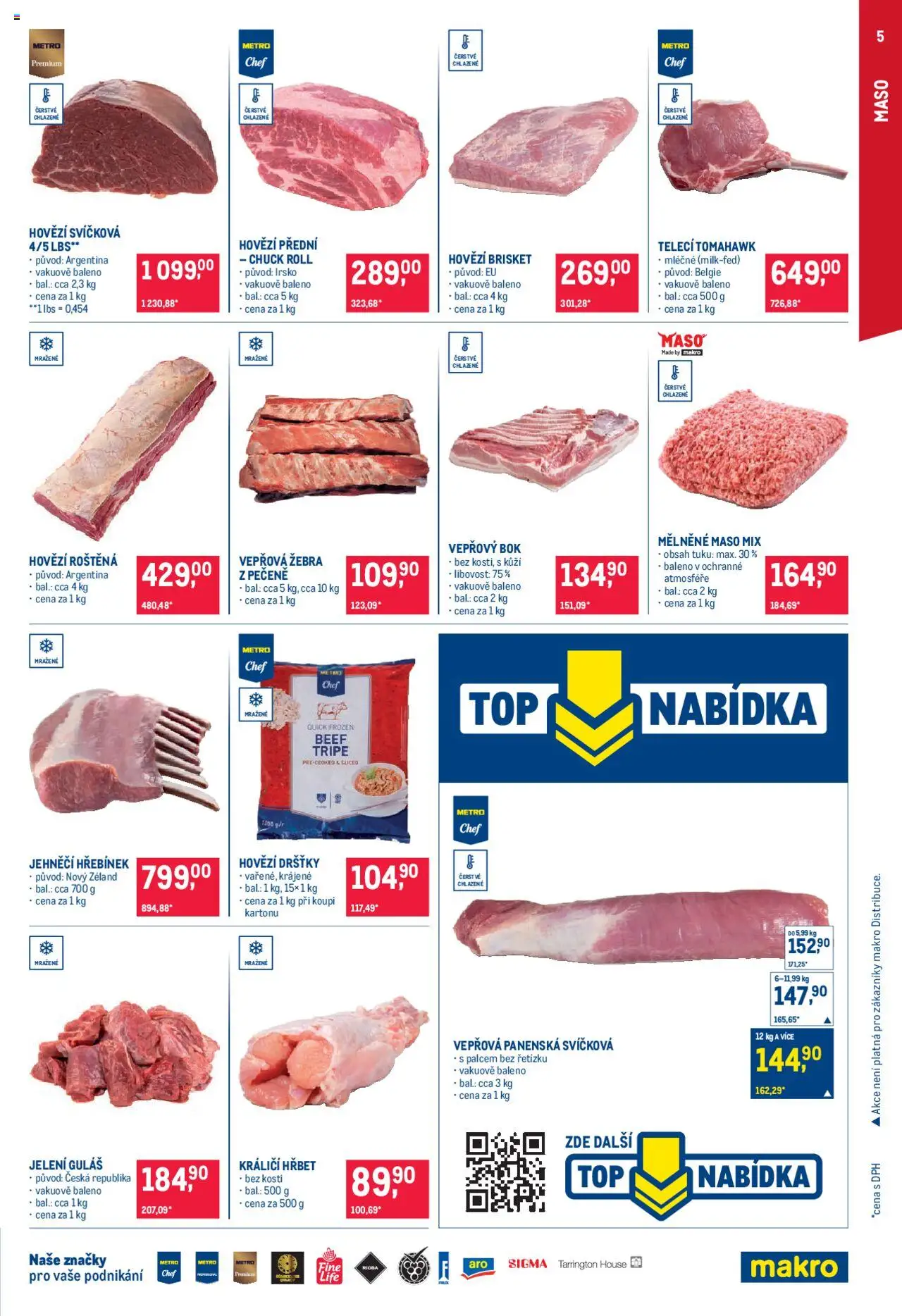 Makro leták - Gastronomie od 13.08.2025 | Strana: 5 | Produkty: Vepřový bok, Hovězí svíčková, Guláš, Hovězí dršťky