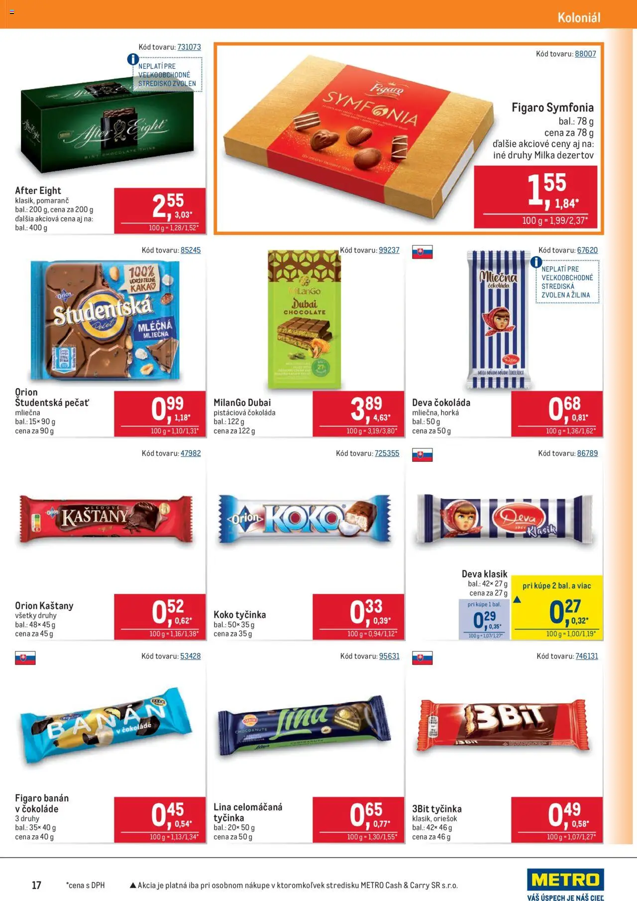 Metro maloobchod │ platný od 18.06.2025 | Strana: 17 | Produkty: Čokoláda, Študentská pečať, Milka