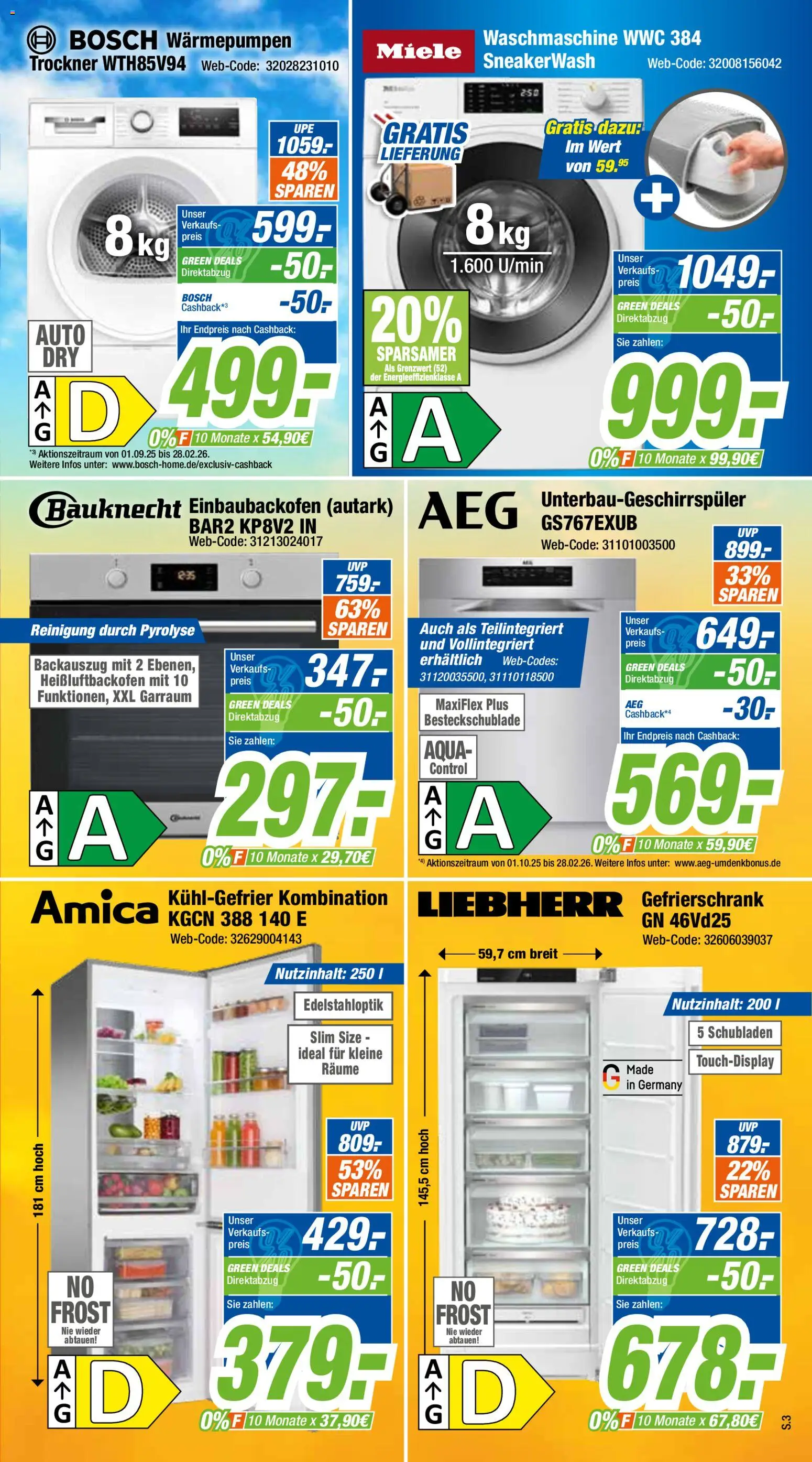 Expert Giessen – gültig ab 24.01.2026 | Seite: 3 | Produkte: Bosch, Liebherr, Gefrierschrank, Waschmaschine