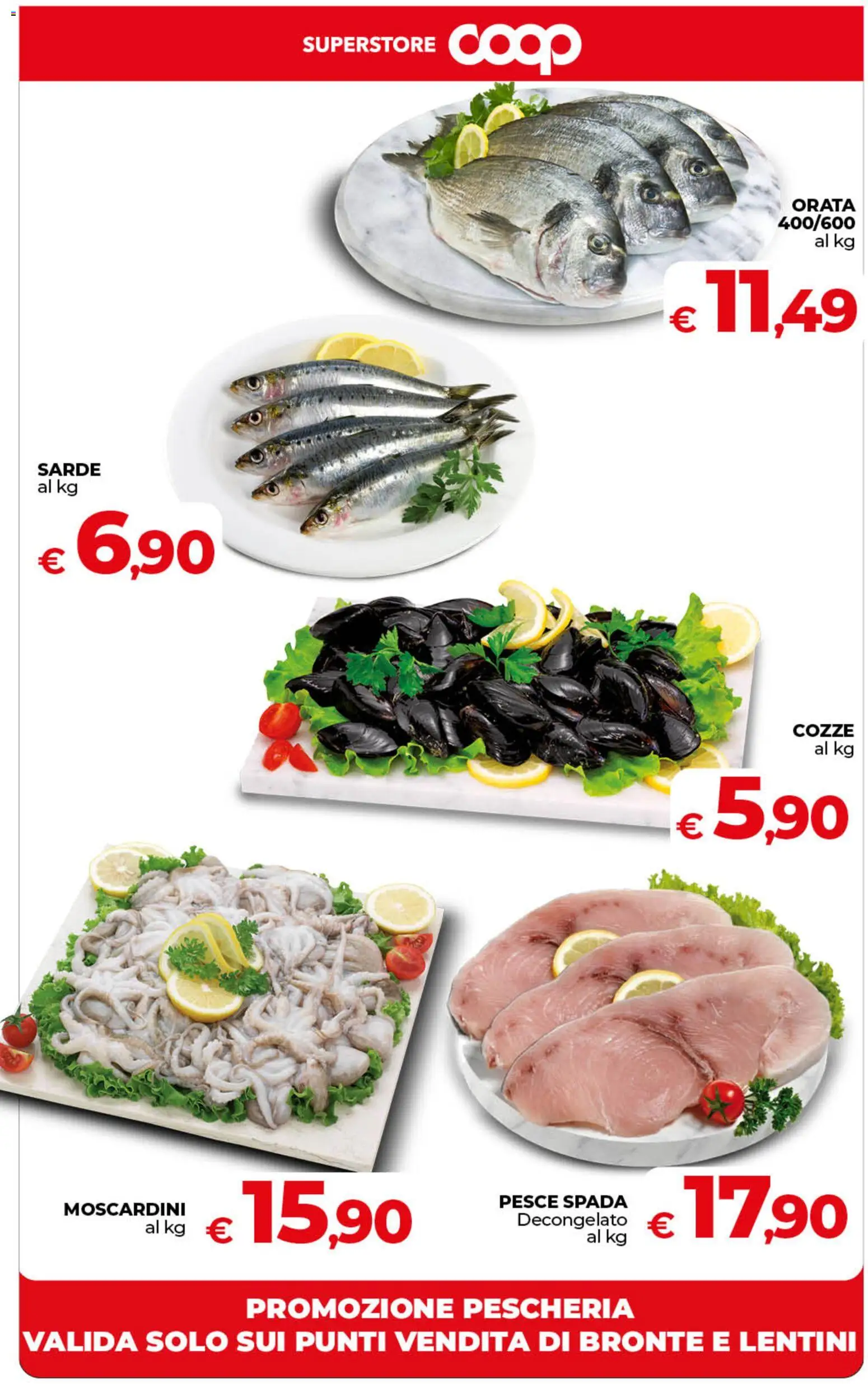 Volantino COOP del 06.03.2026 | Pagina: 43 | Prodotti: Pesce, Cozze, Orata, Pesce spada